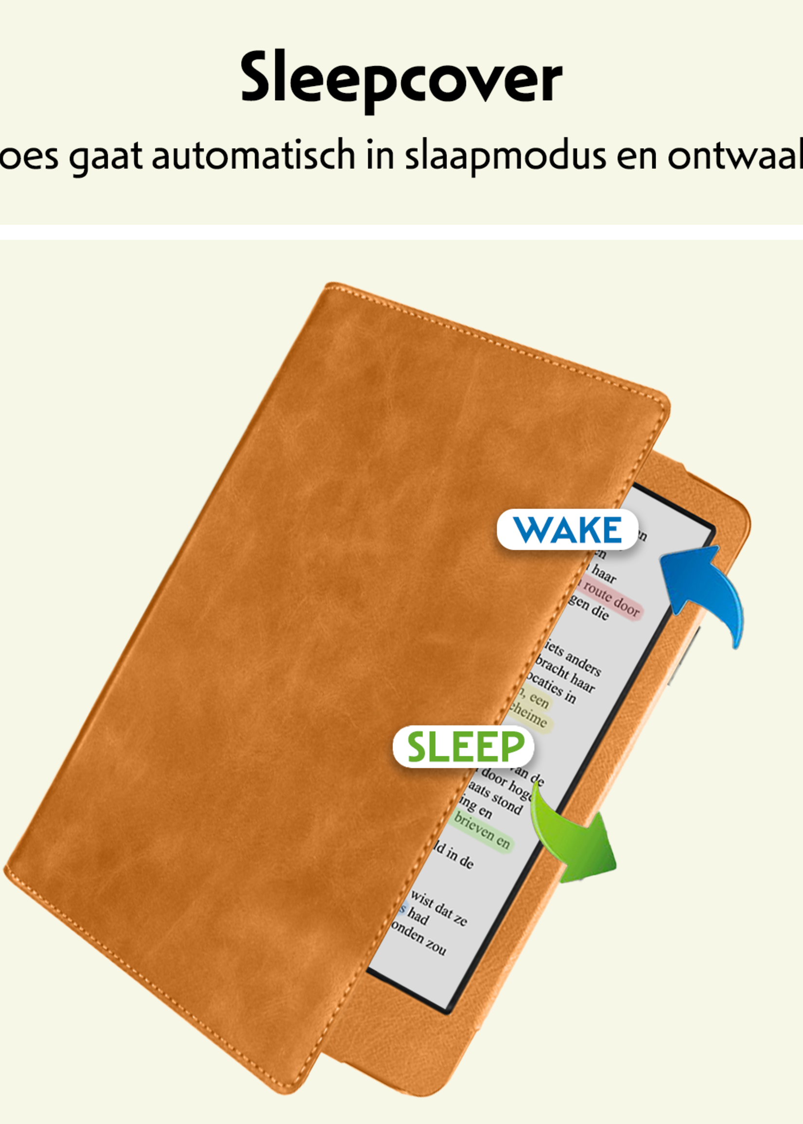 LUQ LUQ Kobo Clara BW Hoesje Leer Met Screenprotector - Bruin