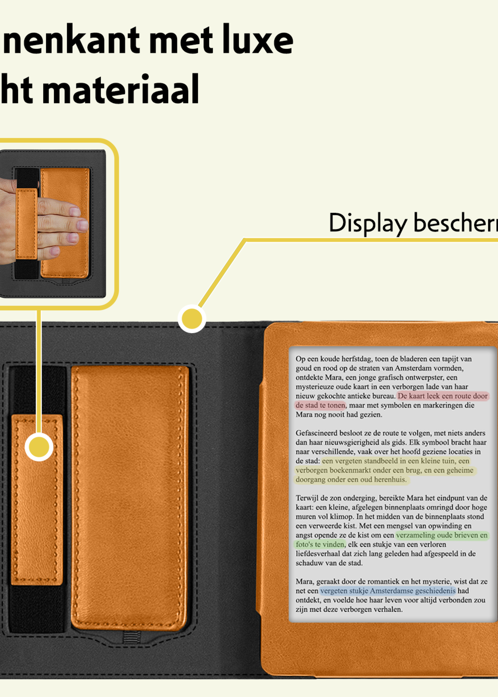 LUQ LUQ Kobo Clara BW Hoesje Leer Met Screenprotector - Bruin