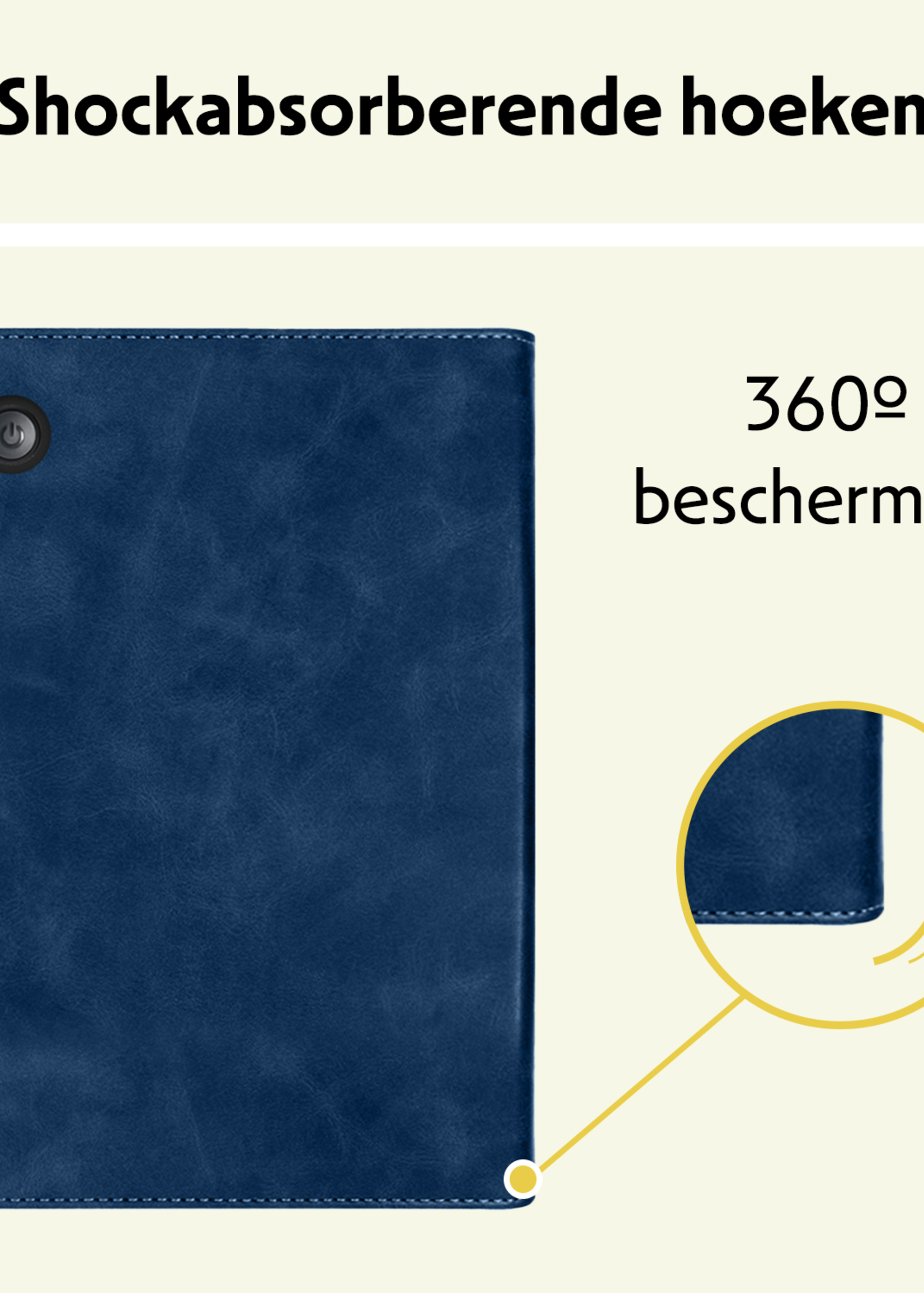LUQ LUQ Kobo Clara Colour Hoesje Leer Met Screenprotector - Donkerblauw