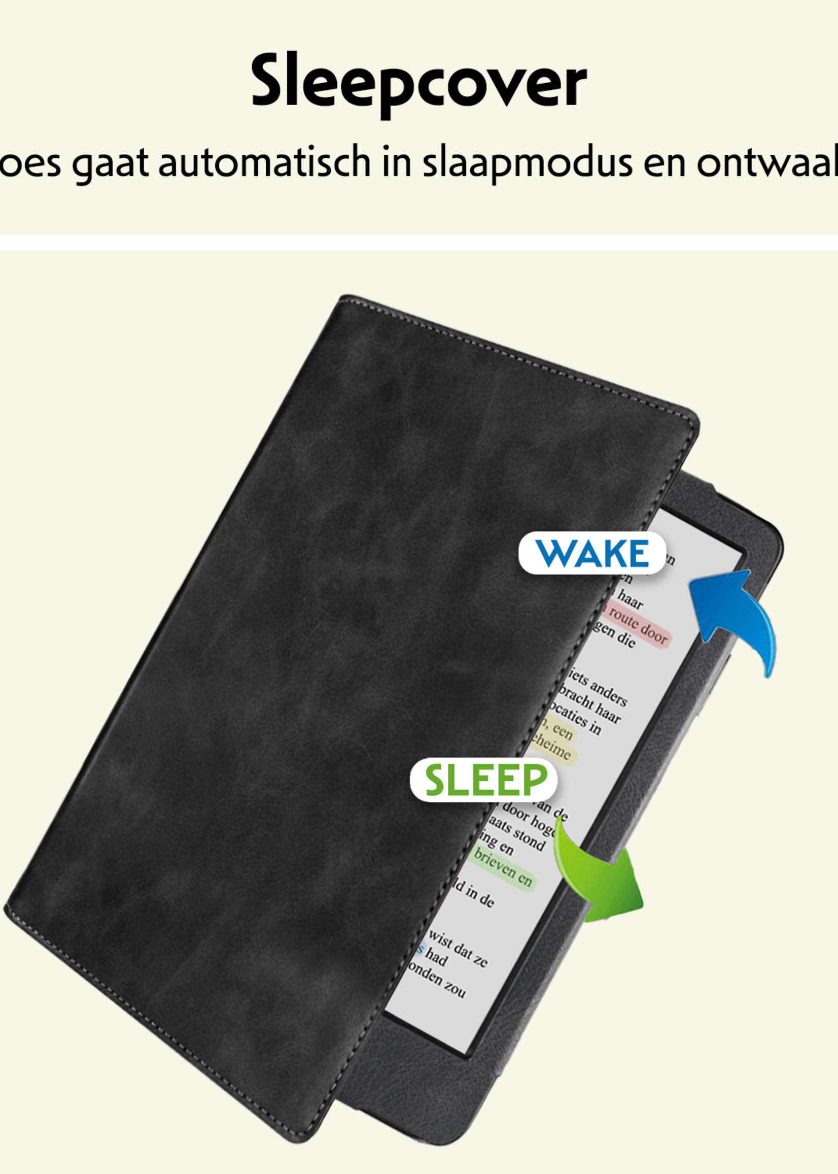 LUQ LUQ Kobo Clara Colour Hoesje Leer - Zwart