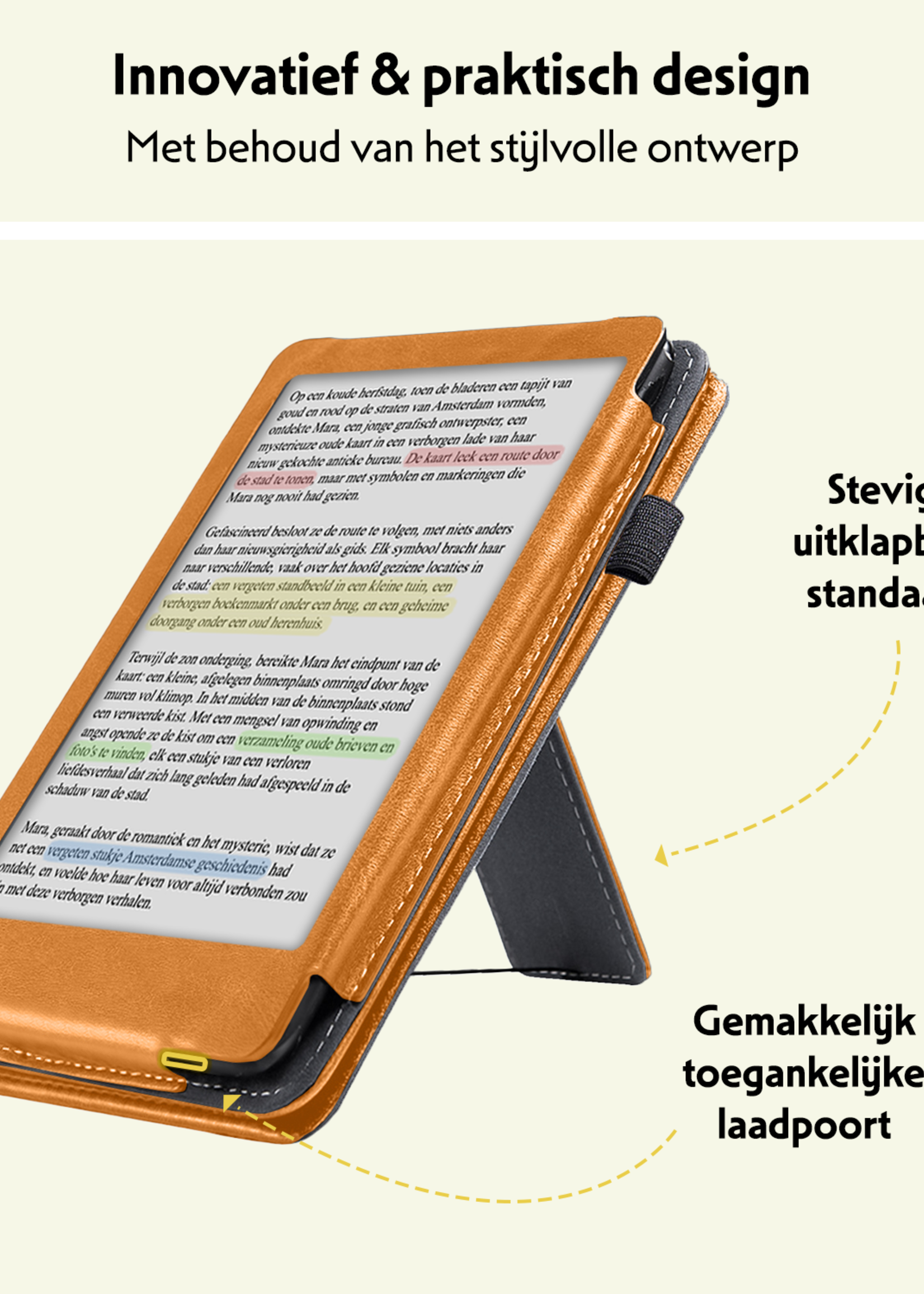 LUQ LUQ Kobo Clara Colour Hoesje Leer - Bruin