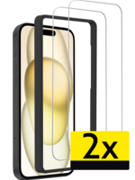 LUQ LUQ iPhone 15 Plus Screenprotector Met Installatieframe - 2 PACK