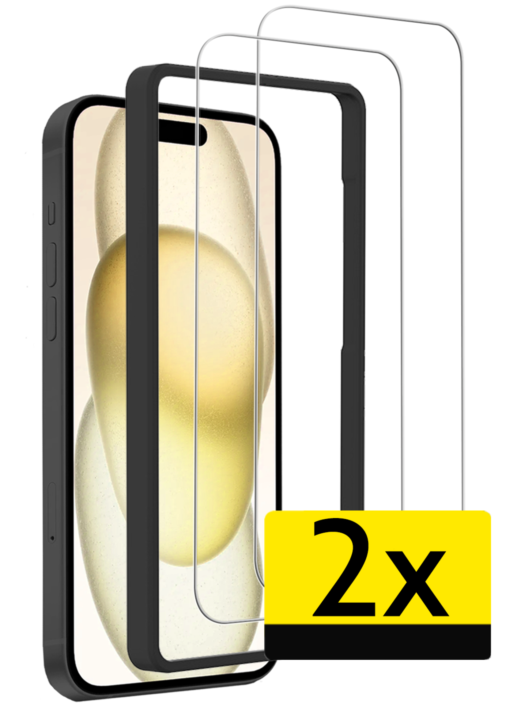 LUQ LUQ iPhone 15 Plus Screenprotector Met Installatieframe - 2 PACK