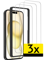 LUQ LUQ iPhone 15 Plus Screenprotector Met Installatieframe - 3 PACK