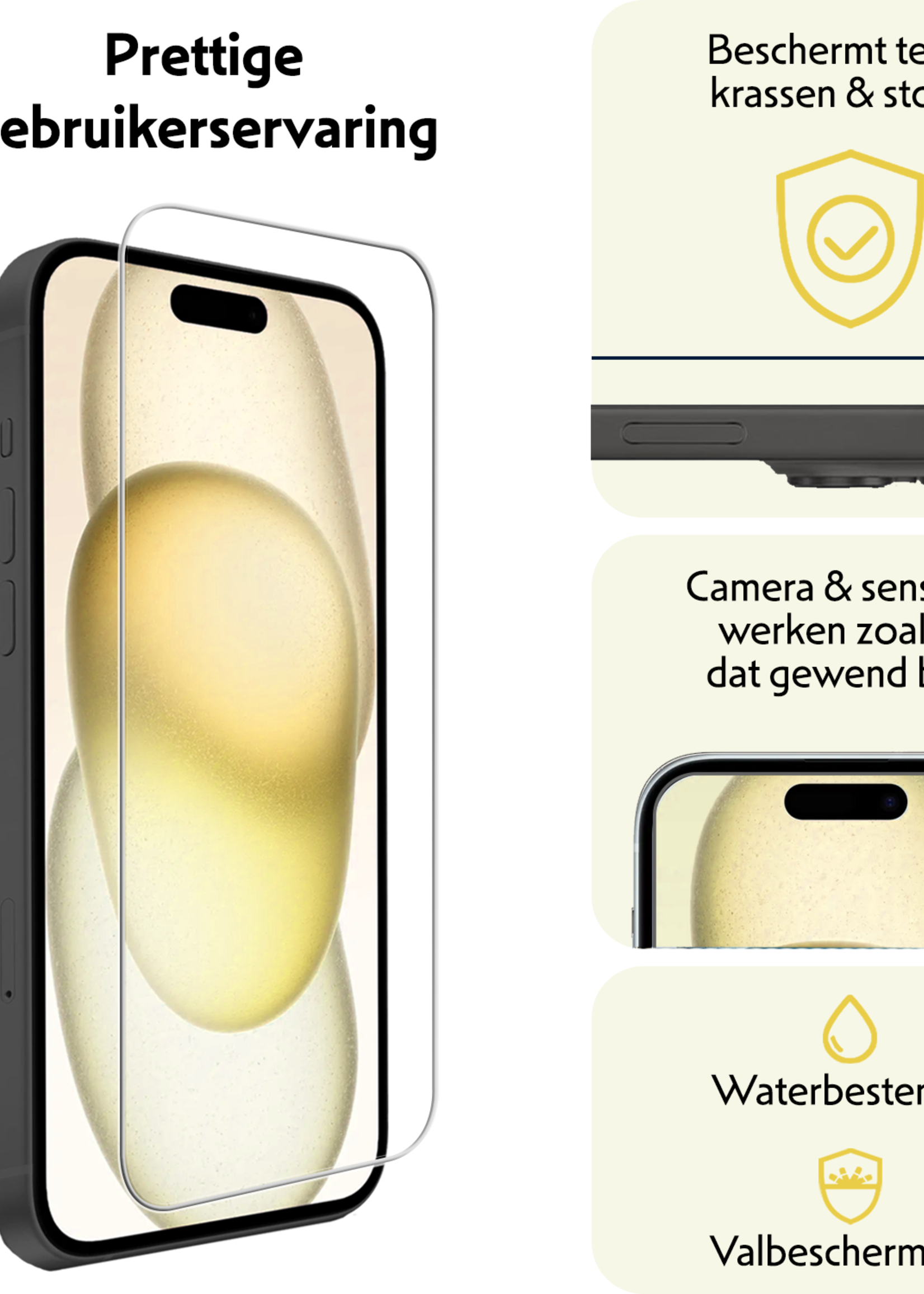 LUQ LUQ iPhone 15 Pro Max Screenprotector Met Installatieframe