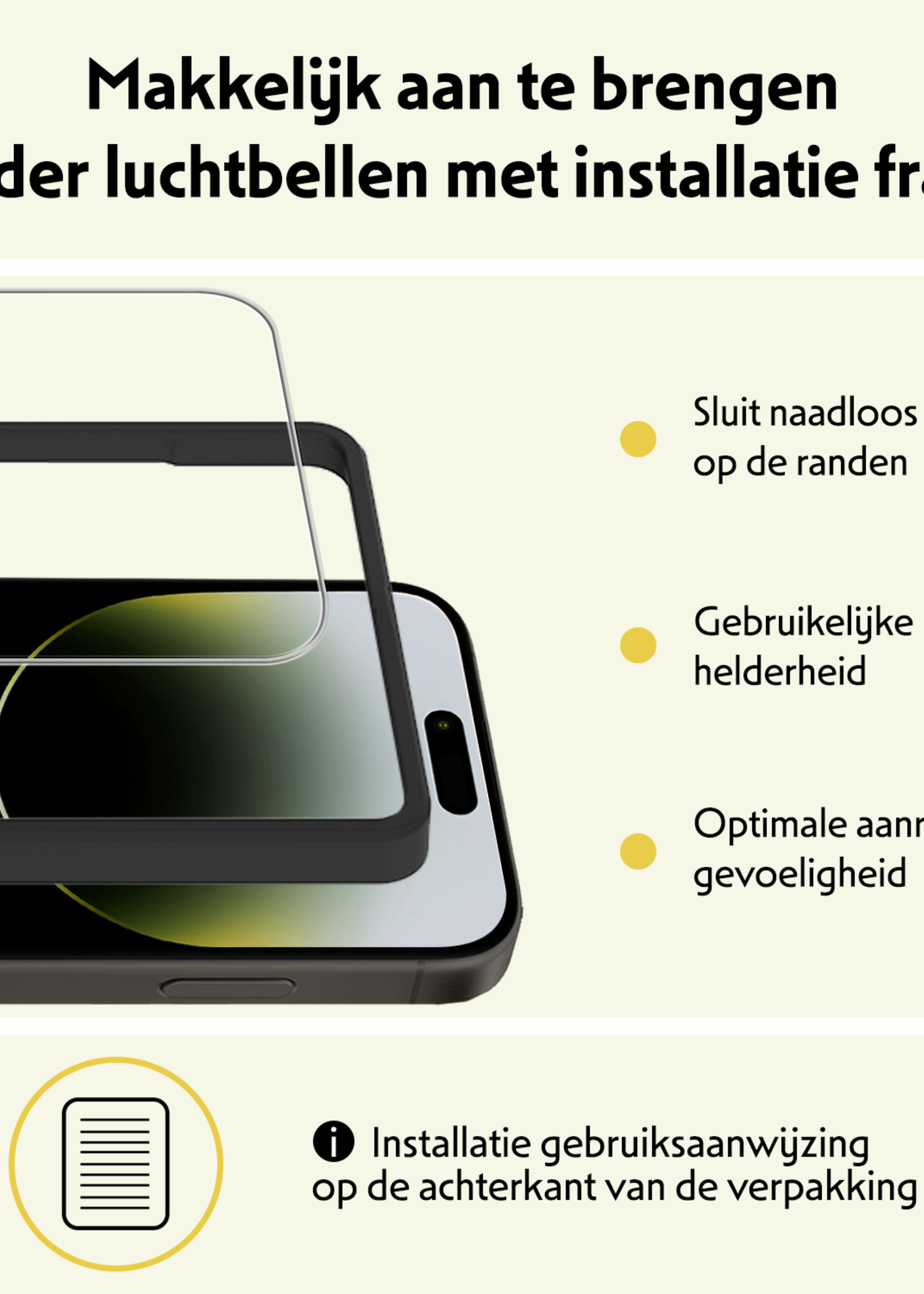 LUQ LUQ iPhone 14 Screenprotector Met Installatieframe - 3 PACK