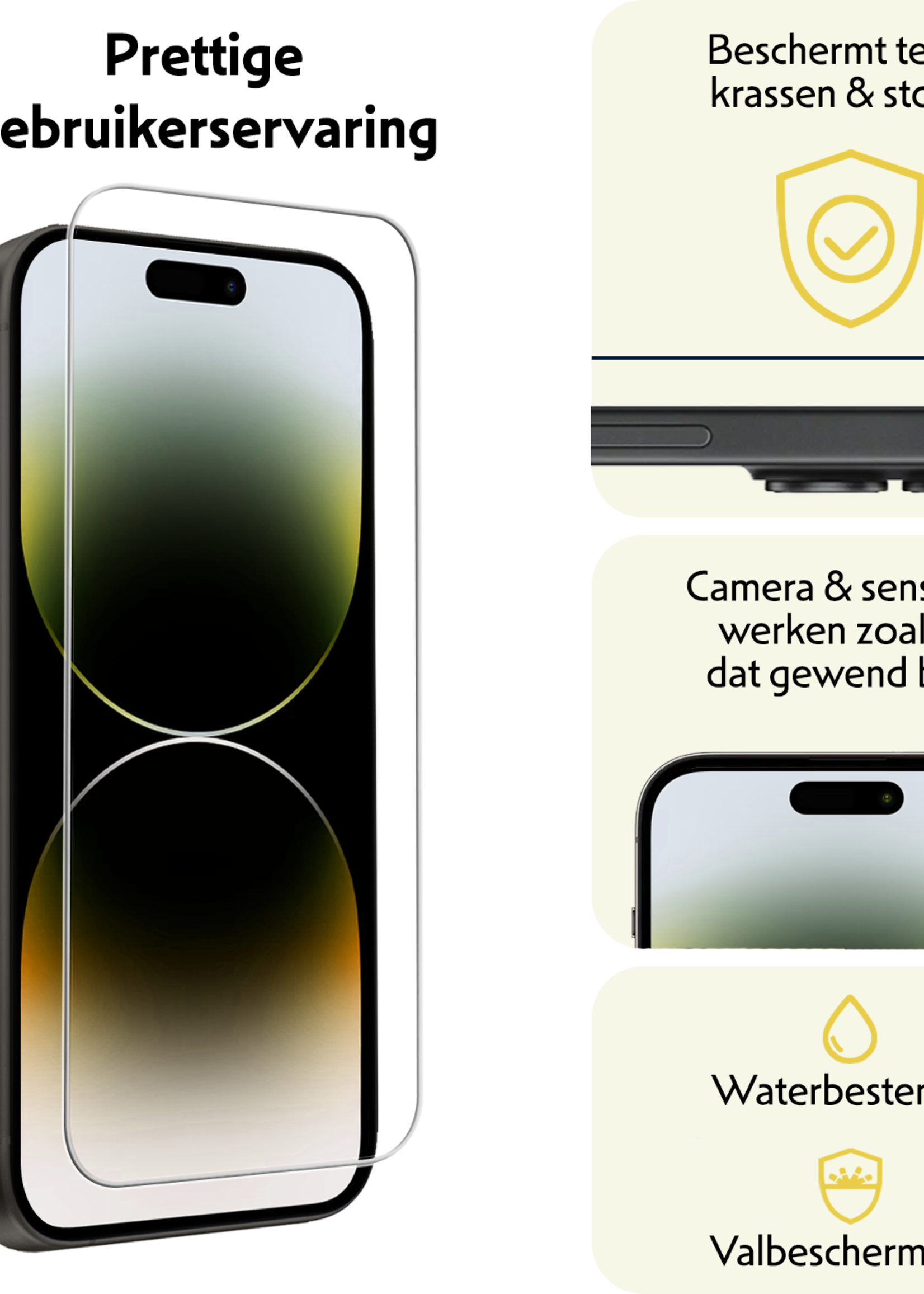 LUQ LUQ iPhone 14 Plus Screenprotector Met Installatieframe