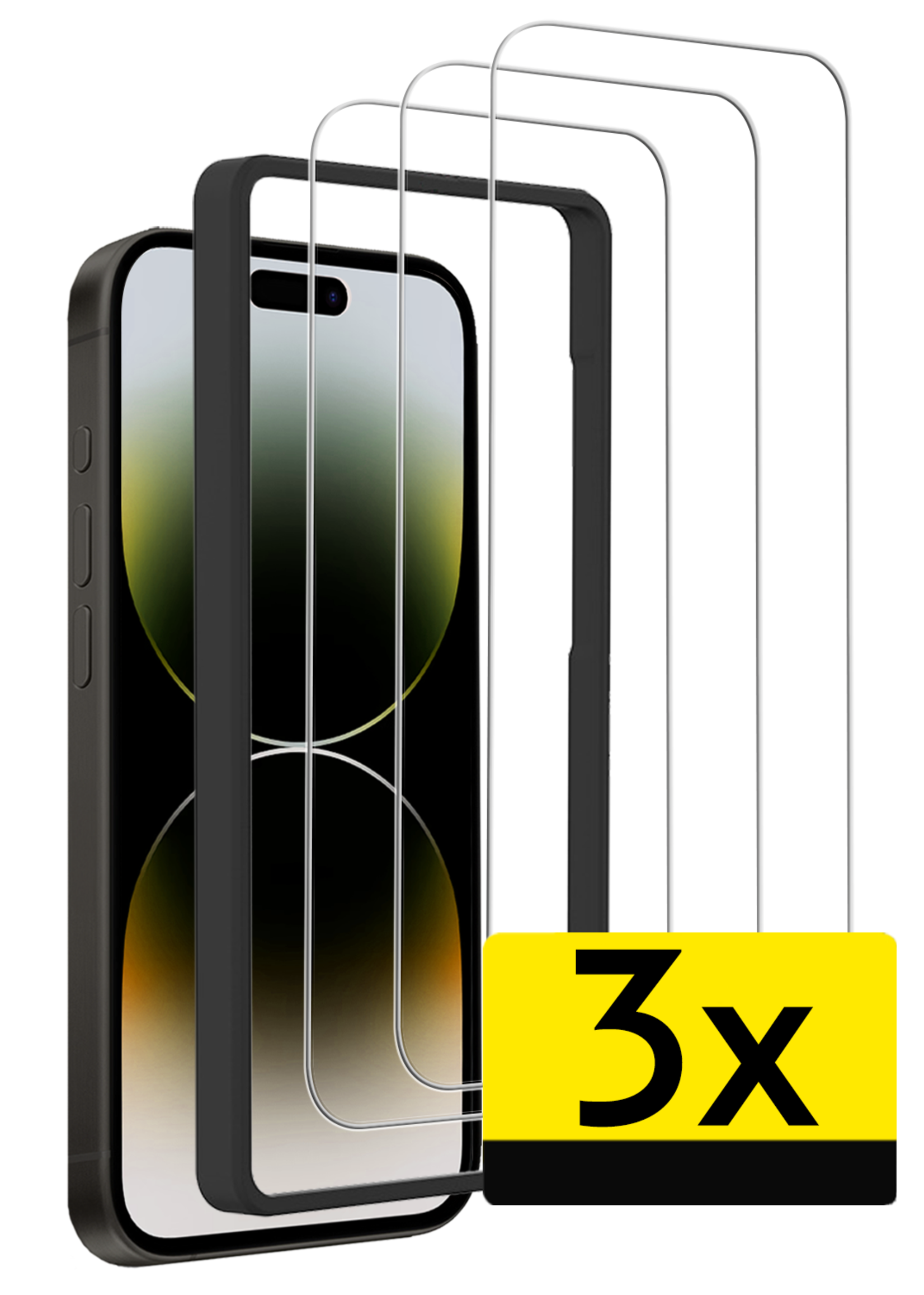 LUQ LUQ iPhone 14 Pro Screenprotector Met Installatieframe - 3 PACK