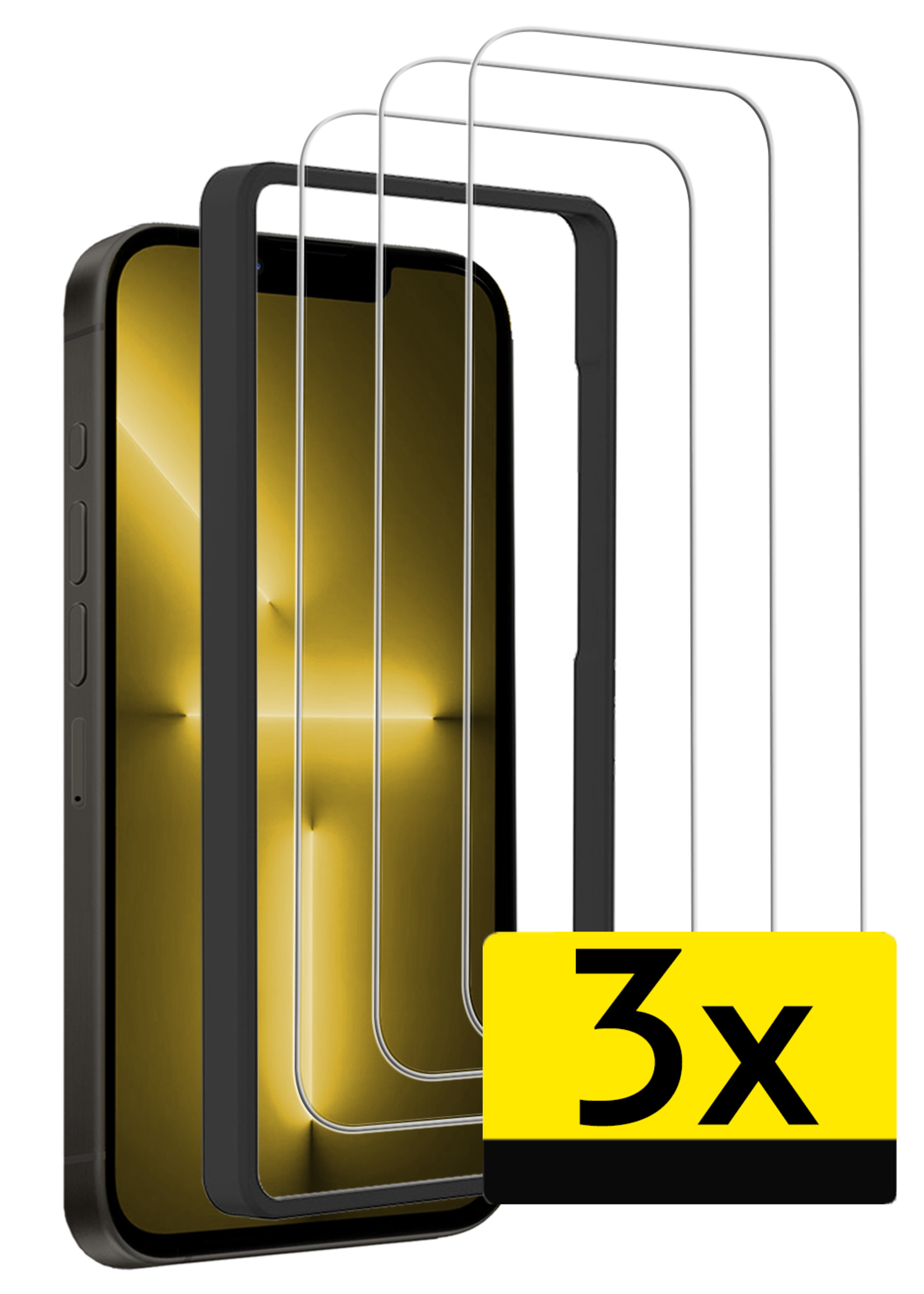 LUQ LUQ iPhone 13 Mini Screenprotector Met Installatieframe - 3 PACK