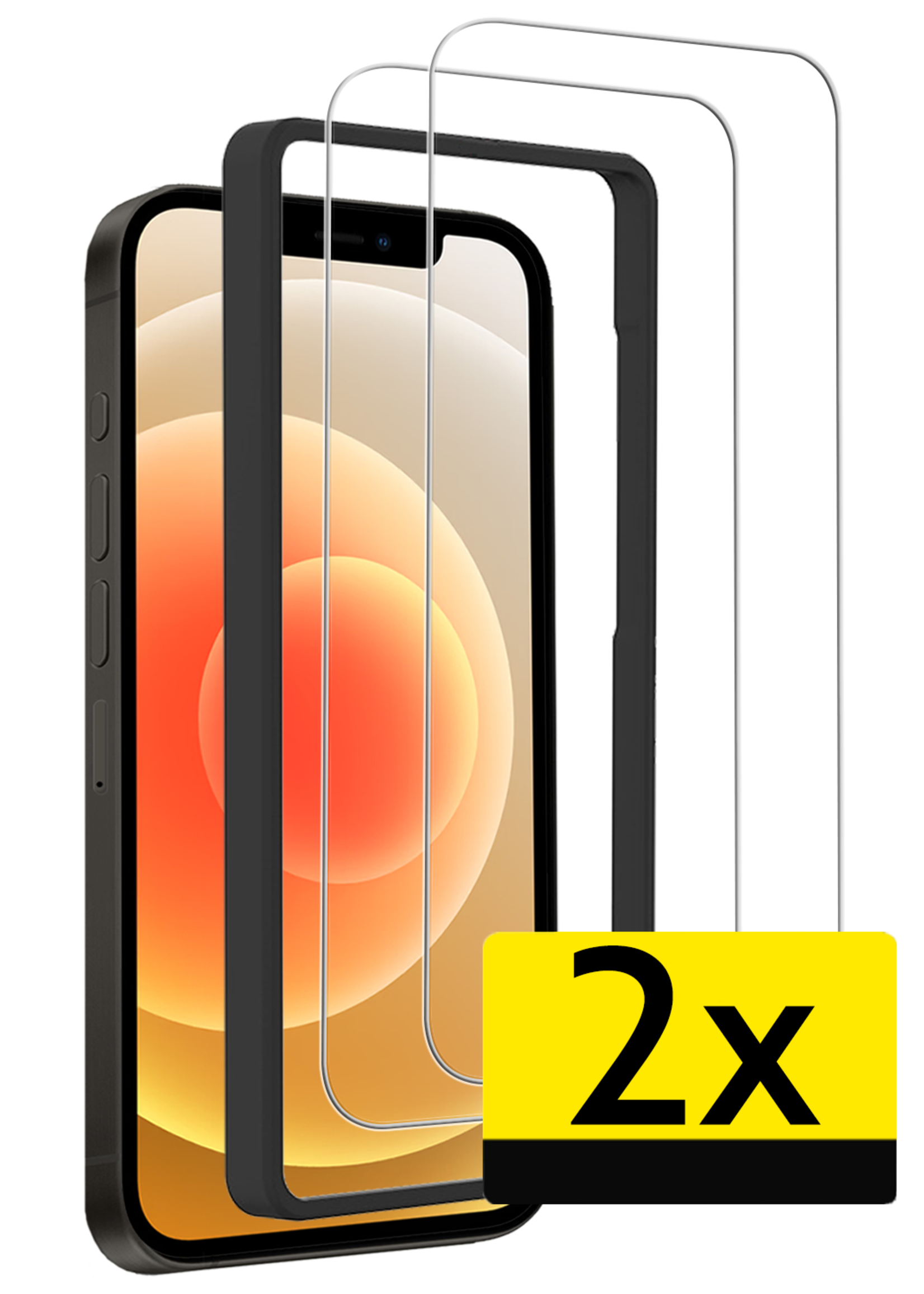 LUQ LUQ iPhone 12 Screenprotector Met Installatieframe - 2 PACK