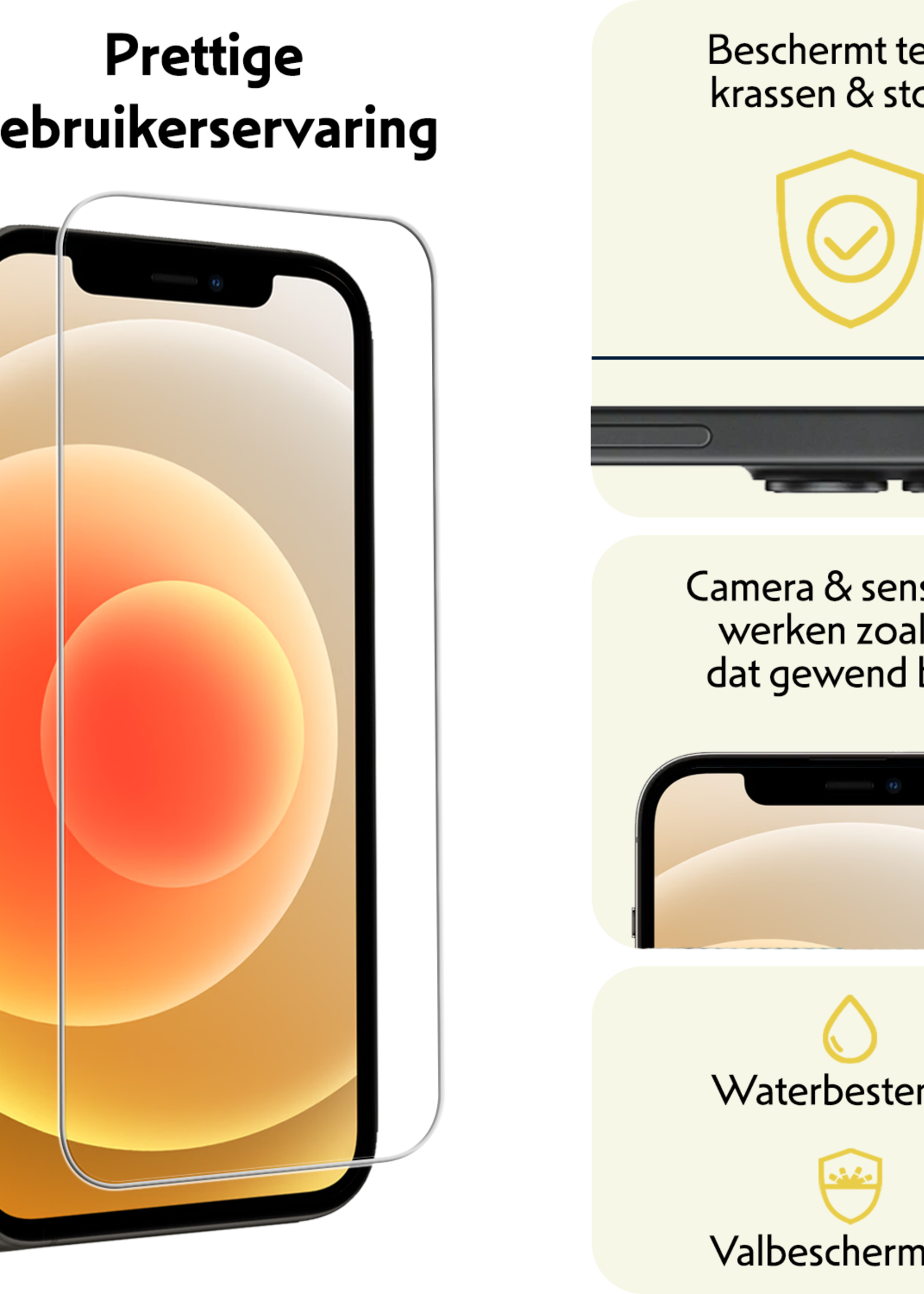 LUQ LUQ iPhone 12 Mini Screenprotector Met Installatieframe - 2 PACK