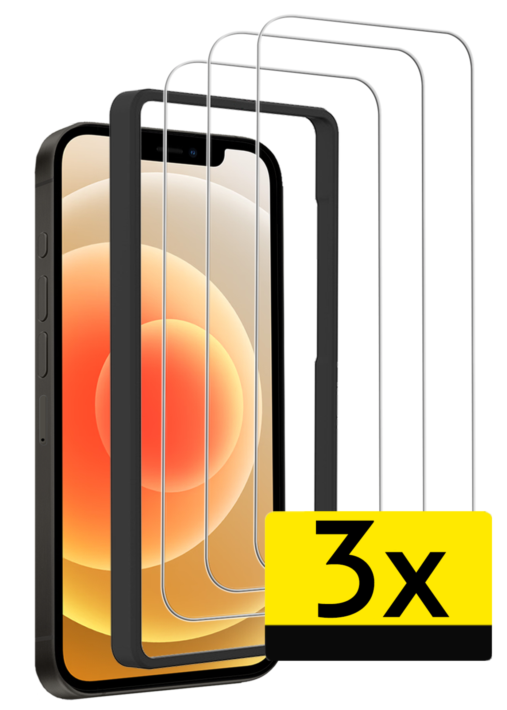 LUQ LUQ iPhone 12 Pro Screenprotector Met Installatieframe - 3 PACK