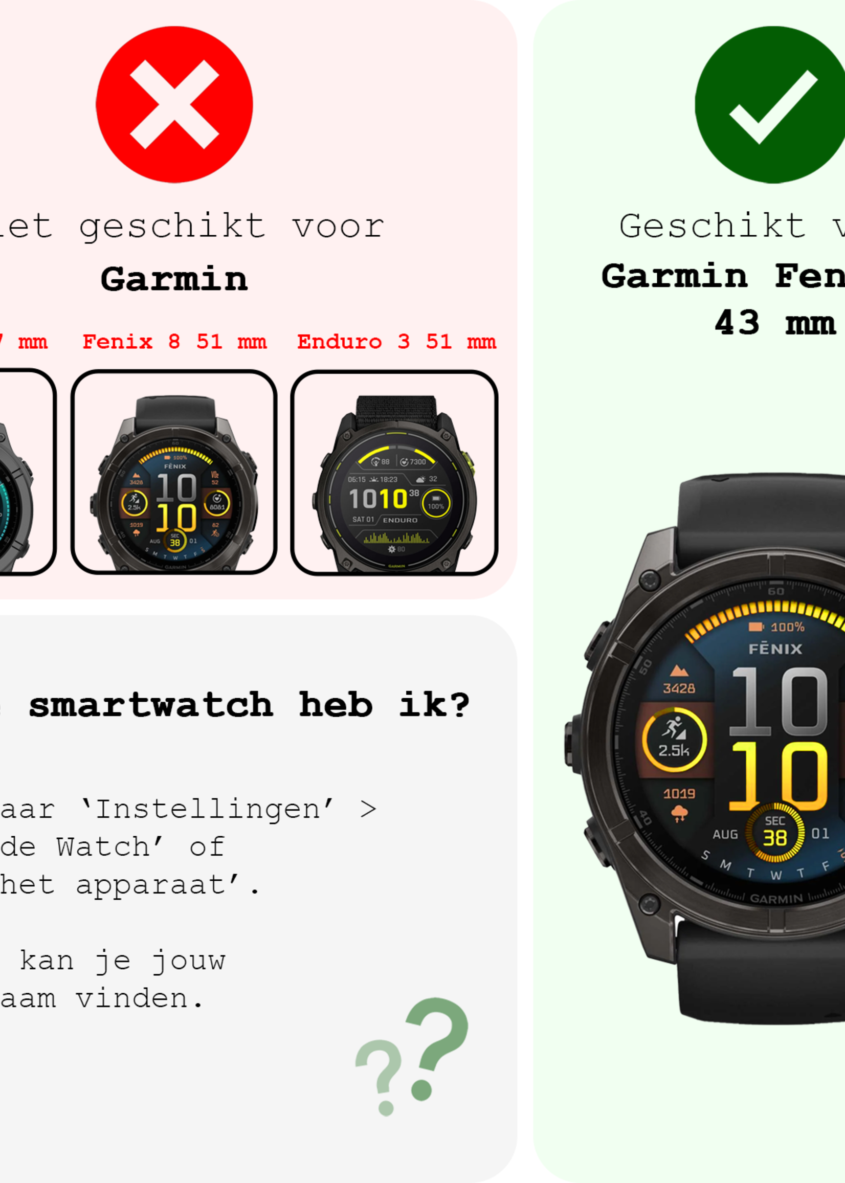 LUQ LUQ Garmin Fenix 8 (43 mm) Screenprotector - 2 PACK