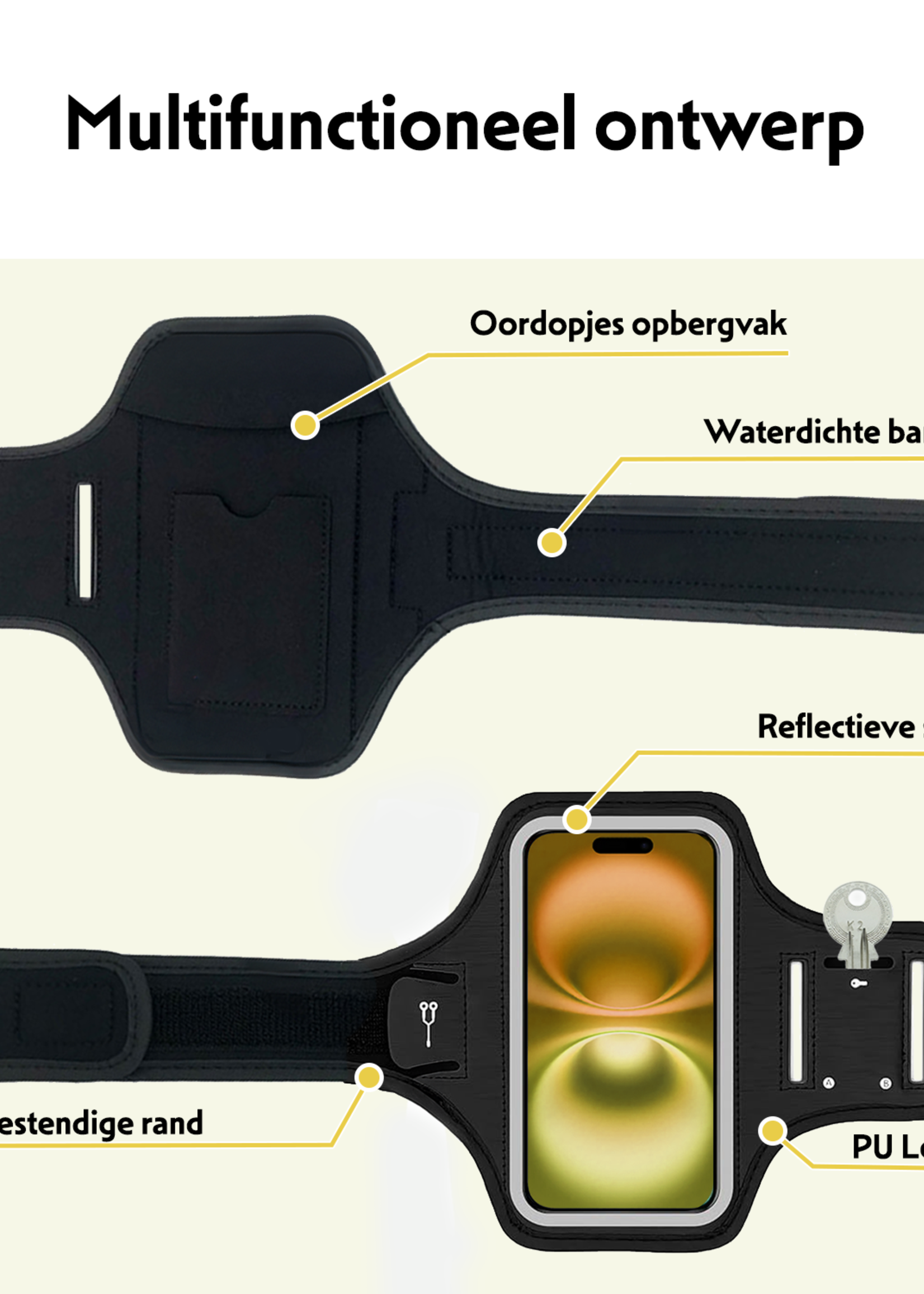 LUQ LUQ Hardloop Telefoonhouder 6.8 inch - Zwart