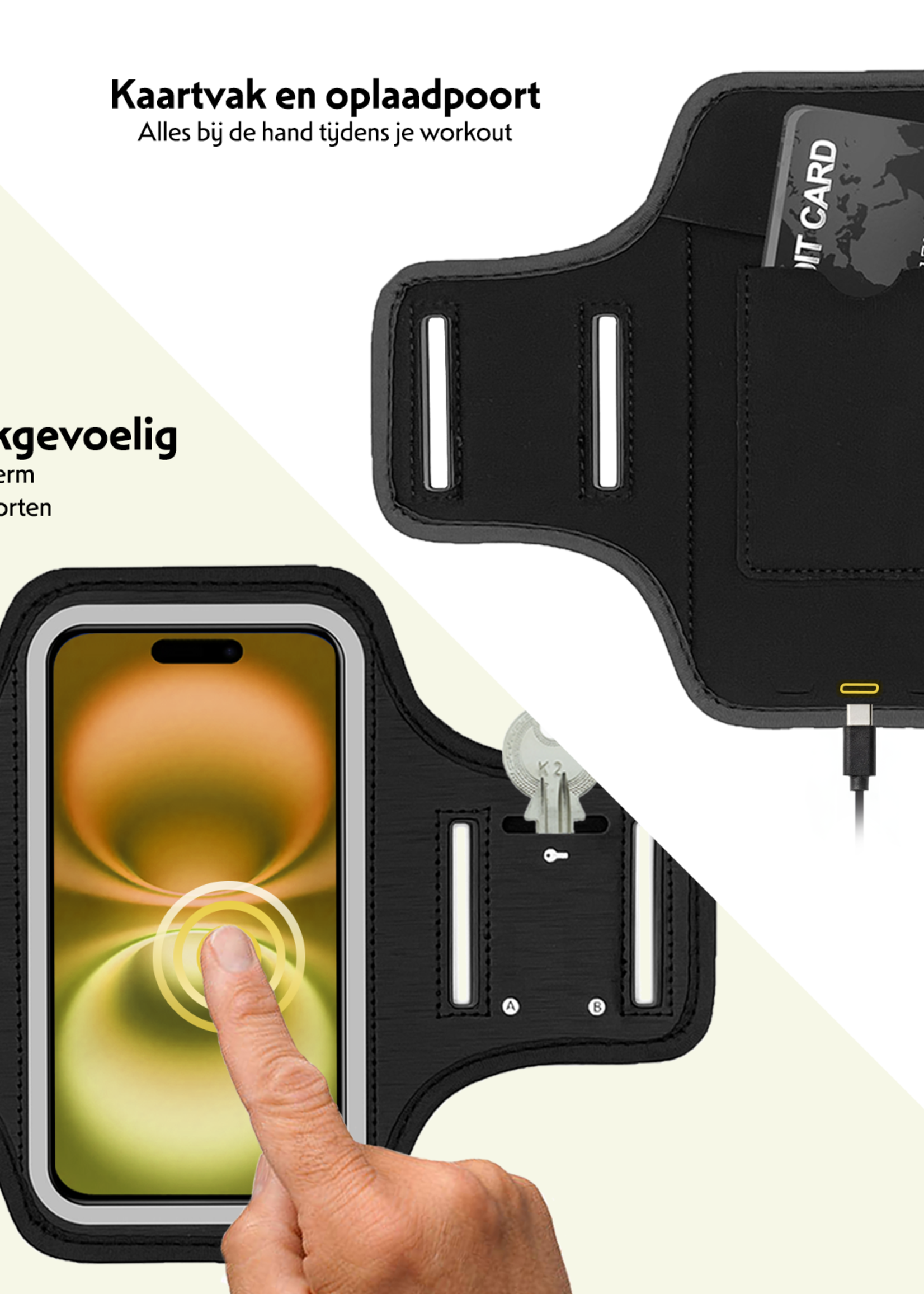 LUQ LUQ Hardloop Telefoonhouder 6.8 inch - Zwart