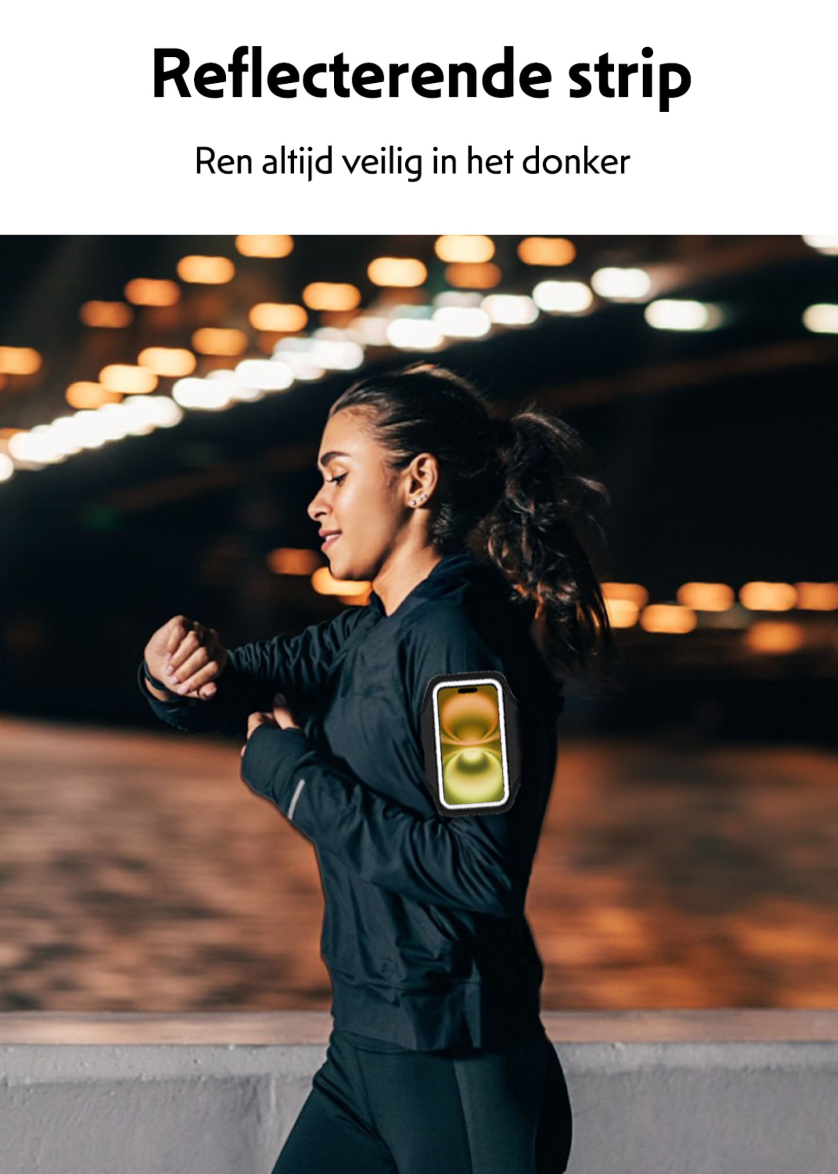 LUQ LUQ Hardloop Telefoonhouder 6.8 inch - Zwart