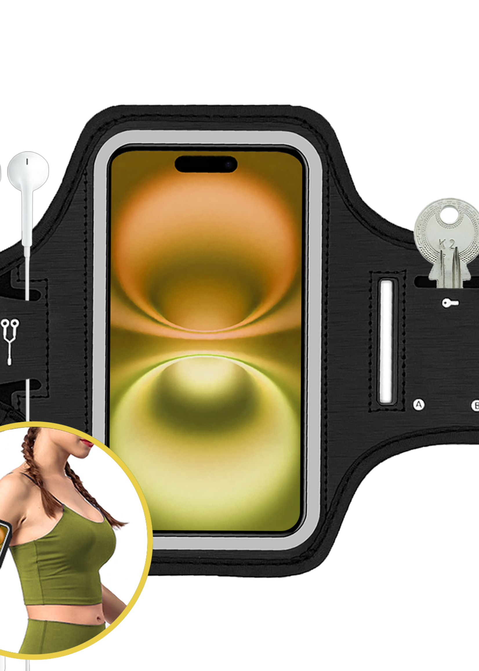 LUQ LUQ Hardloop Telefoonhouder 6.5 inch - Zwart