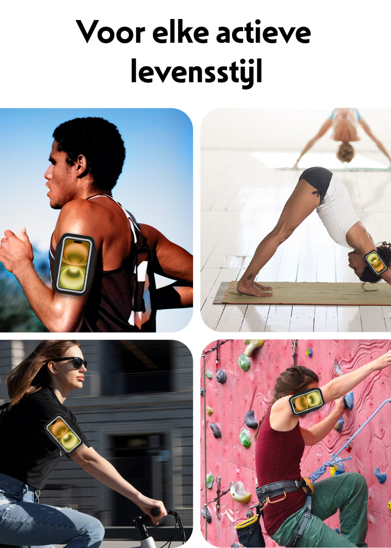 LUQ LUQ Hardloop Telefoonhouder 6.5 inch - Zwart