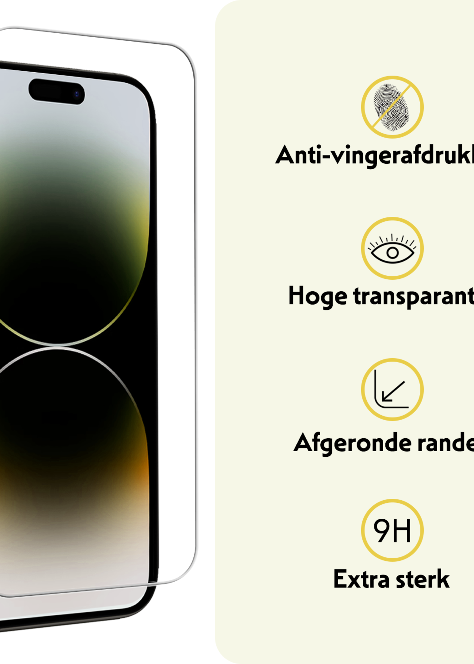 LUQ LUQ iPhone 14 Pro Screenprotector Met Installatieframe - 3 PACK