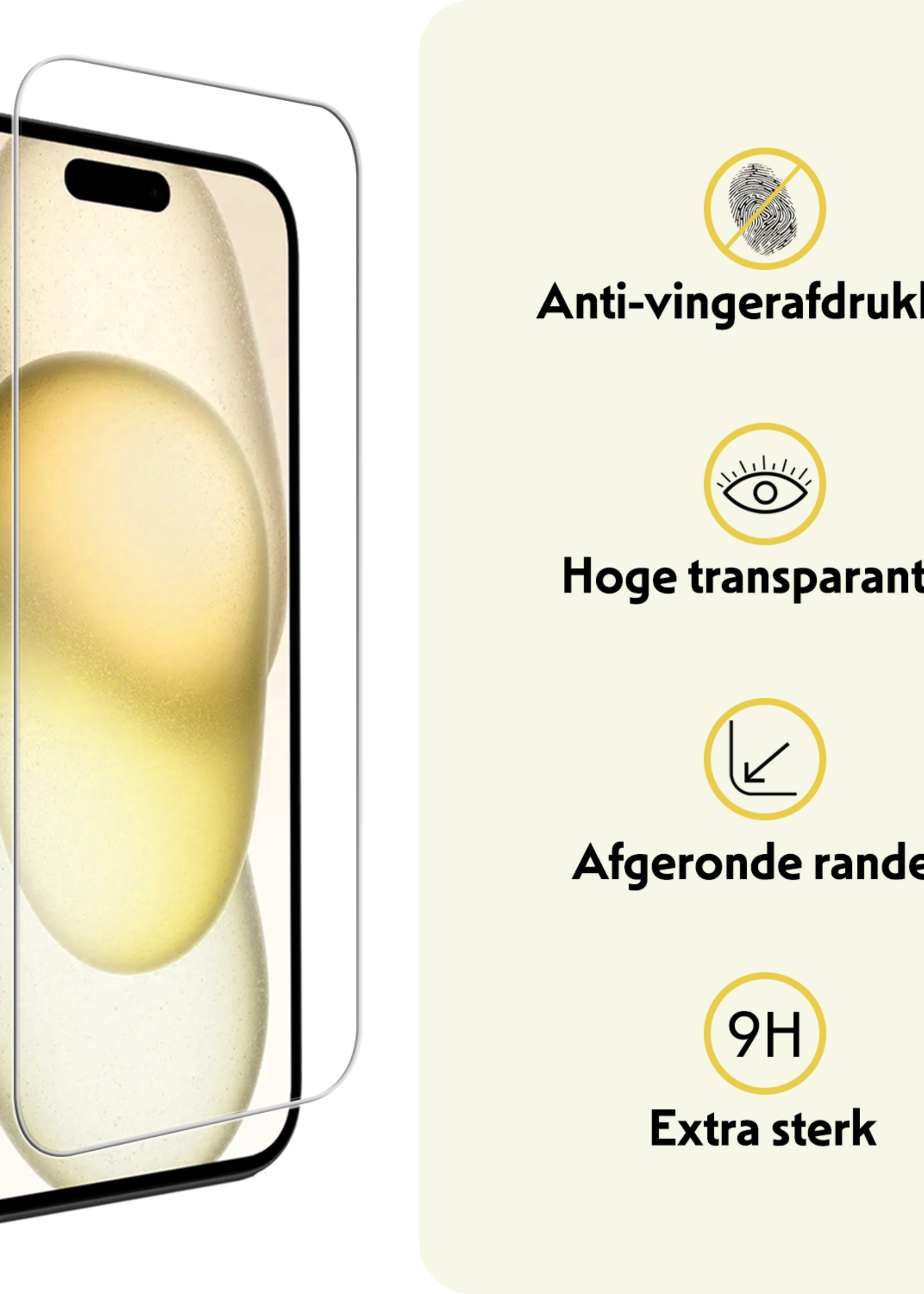 LUQ LUQ iPhone 15 Pro Max Screenprotector Met Installatieframe