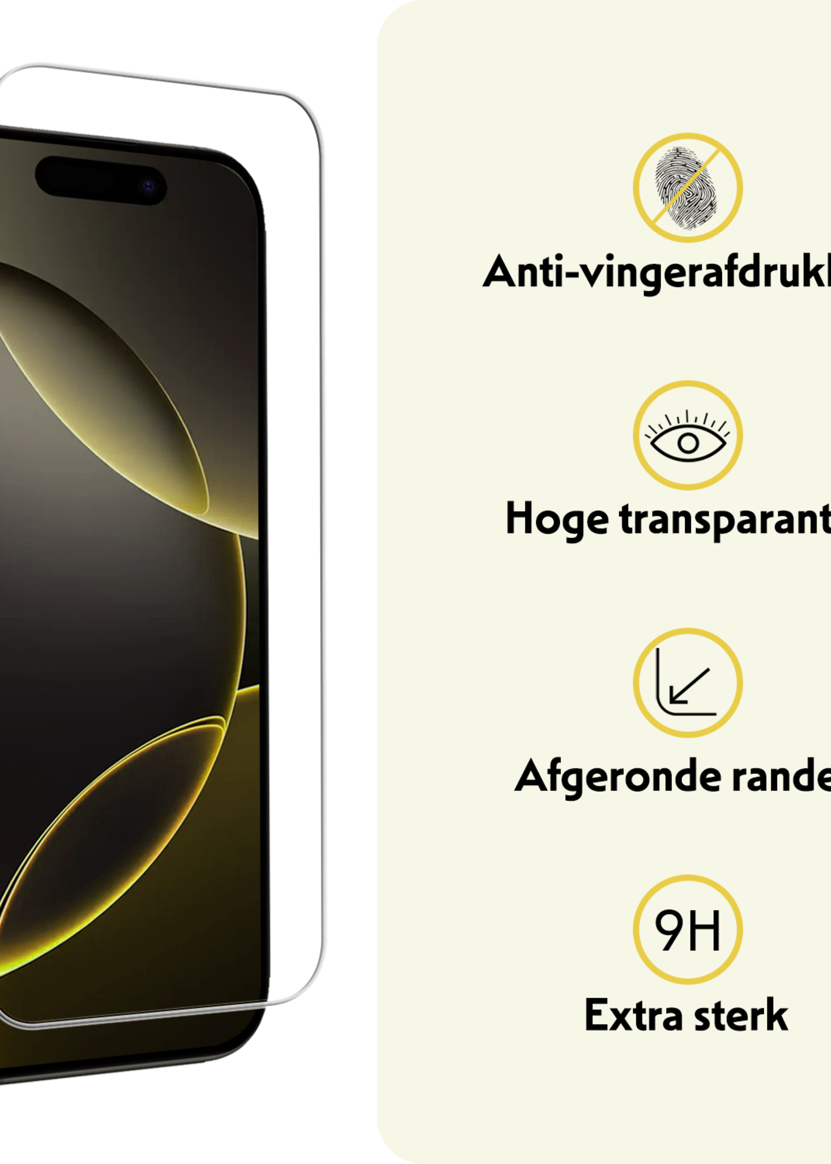 LUQ Screenprotector Geschikt voor iPhone 16 Pro Screenprotector Met Installatie Frame Beschermglas Gehard Glas - Screenprotector Geschikt voor iPhone 16 Pro Screenprotector Met Frame