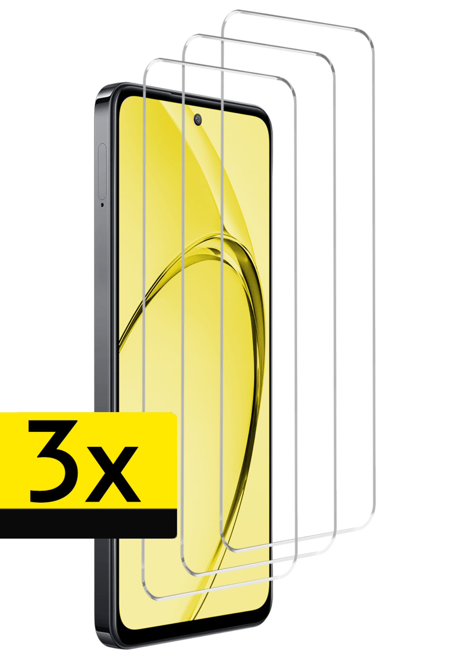 LUQ LUQ OPPO A40 Screenprotector Glas - 3 PACK