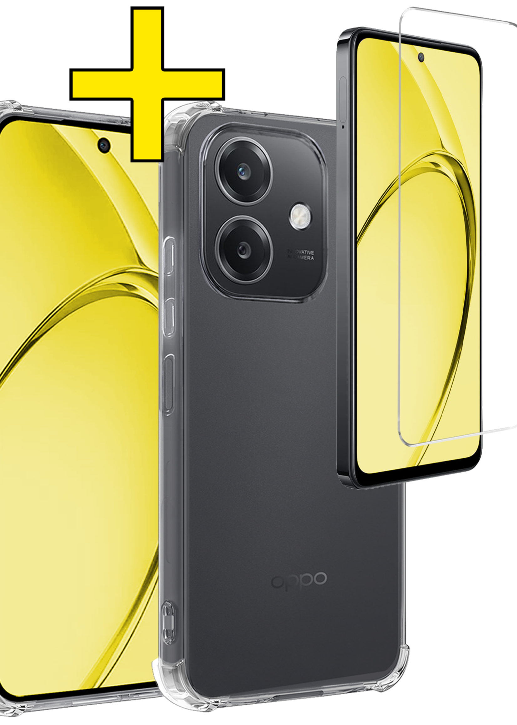 LUQ LUQ OPPO A40 Hoesje Shockproof Met Screenprotector