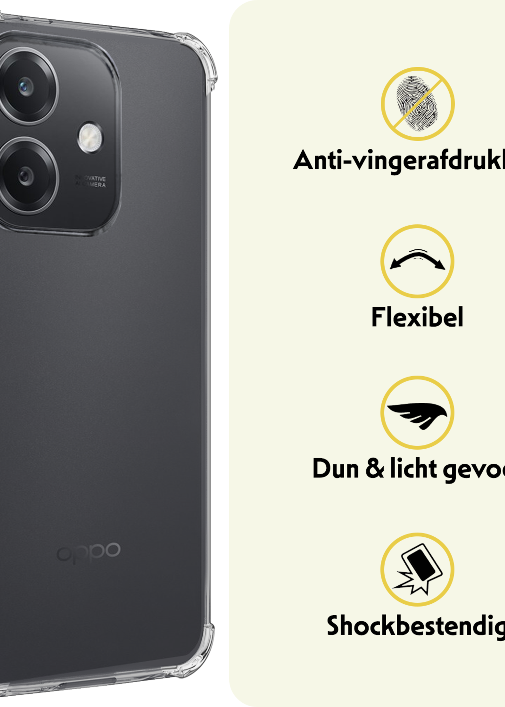 LUQ LUQ OPPO A40 Hoesje Shockproof Met 2x Screenprotector