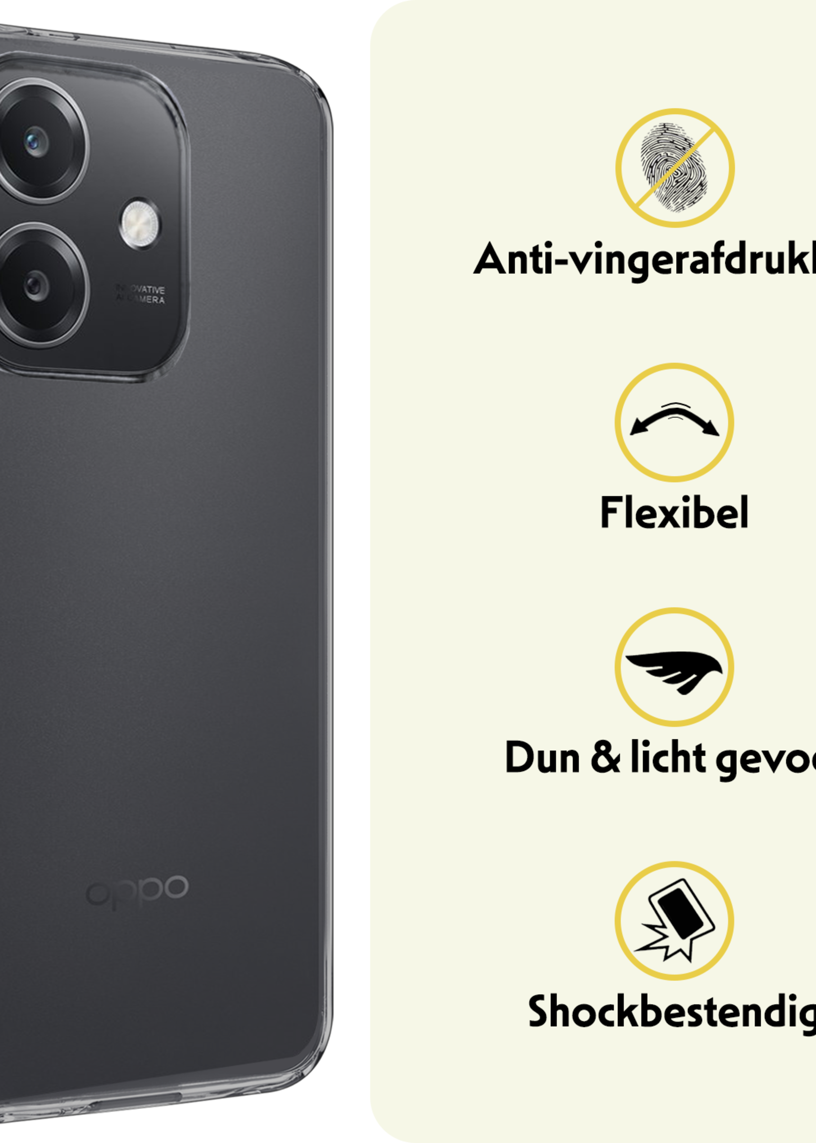 LUQ LUQ OPPO A40 Hoesje Siliconen - Transparant