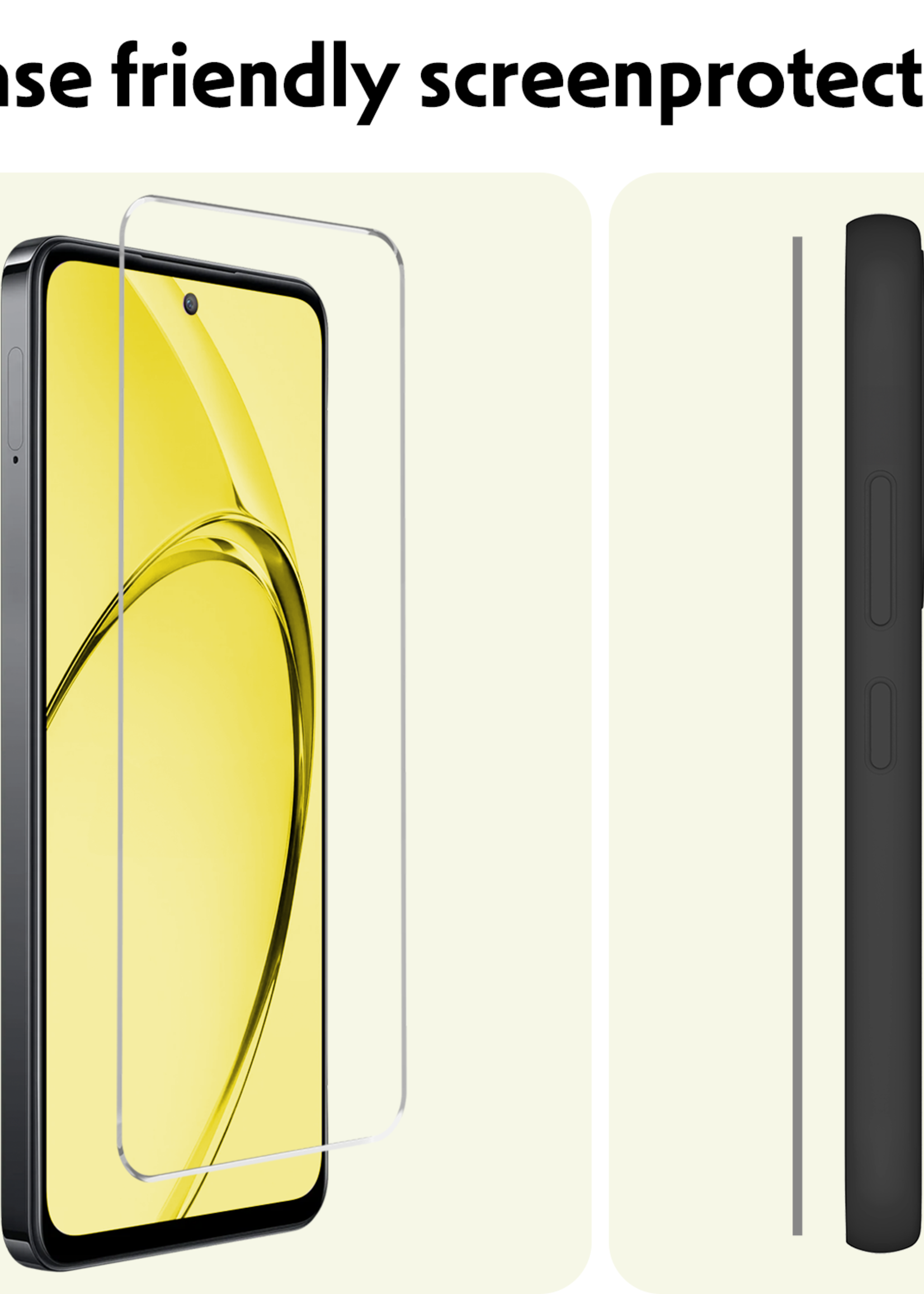 LUQ LUQ OPPO A40m Screenprotector Glas - 3 PACK