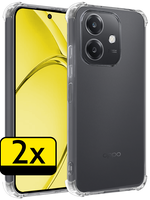 LUQ LUQ OPPO A40m Hoesje Shockproof - Transparant - 2 PACK
