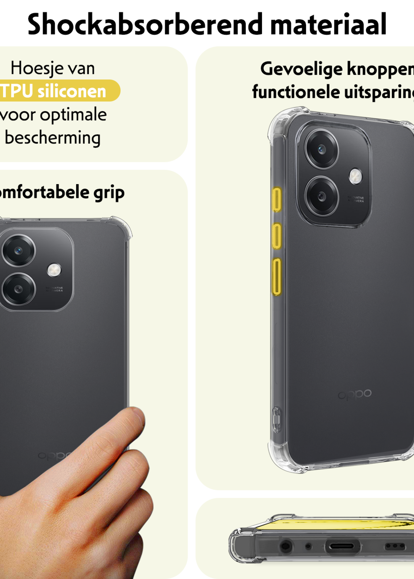 LUQ LUQ OPPO A40m Hoesje Shockproof Met 2x Screenprotector
