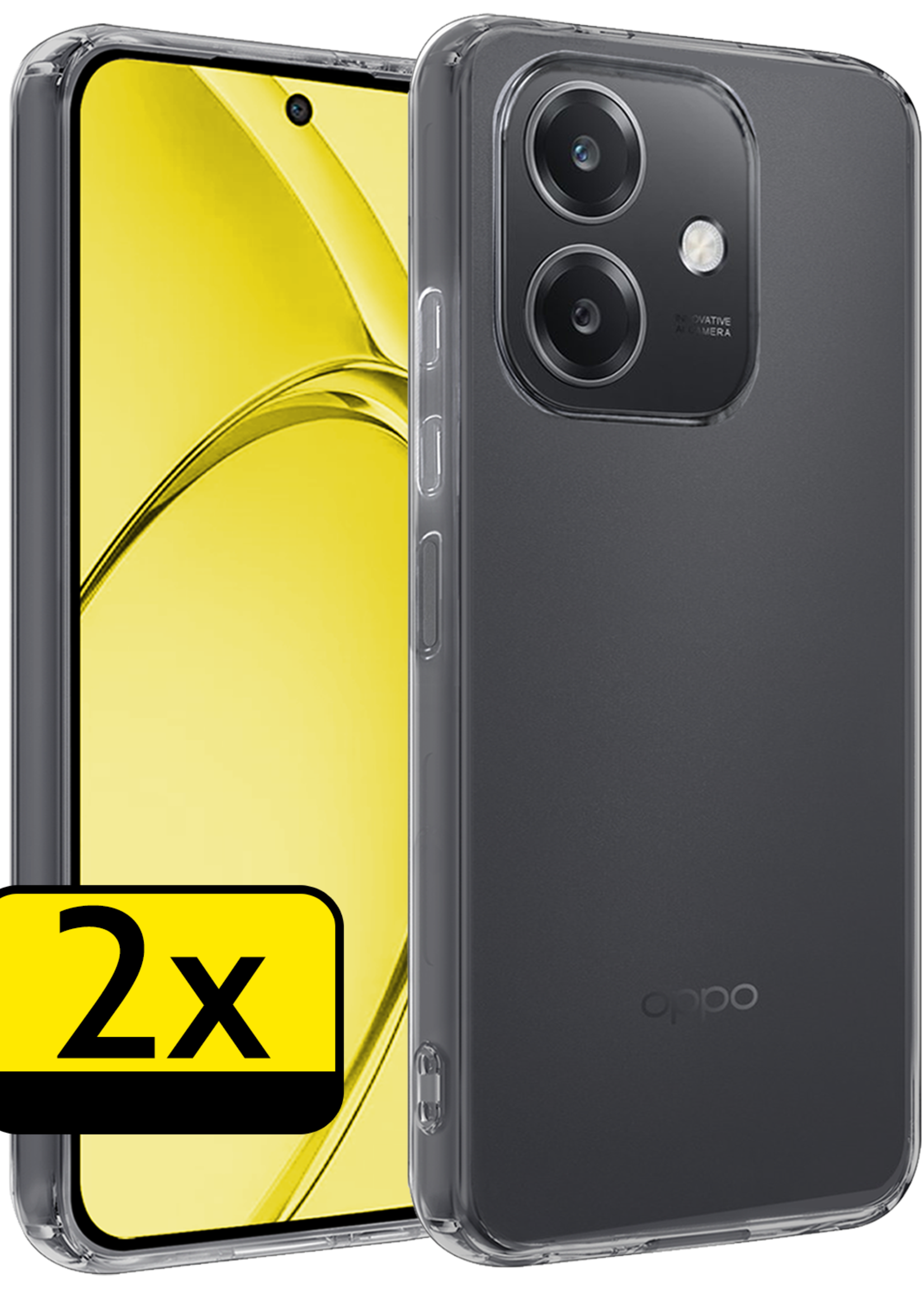 LUQ LUQ OPPO A40m Hoesje Siliconen - Transparant - 2 PACK