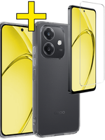 LUQ LUQ OPPO A40m Hoesje Siliconen Met Screenprotector - Transparant