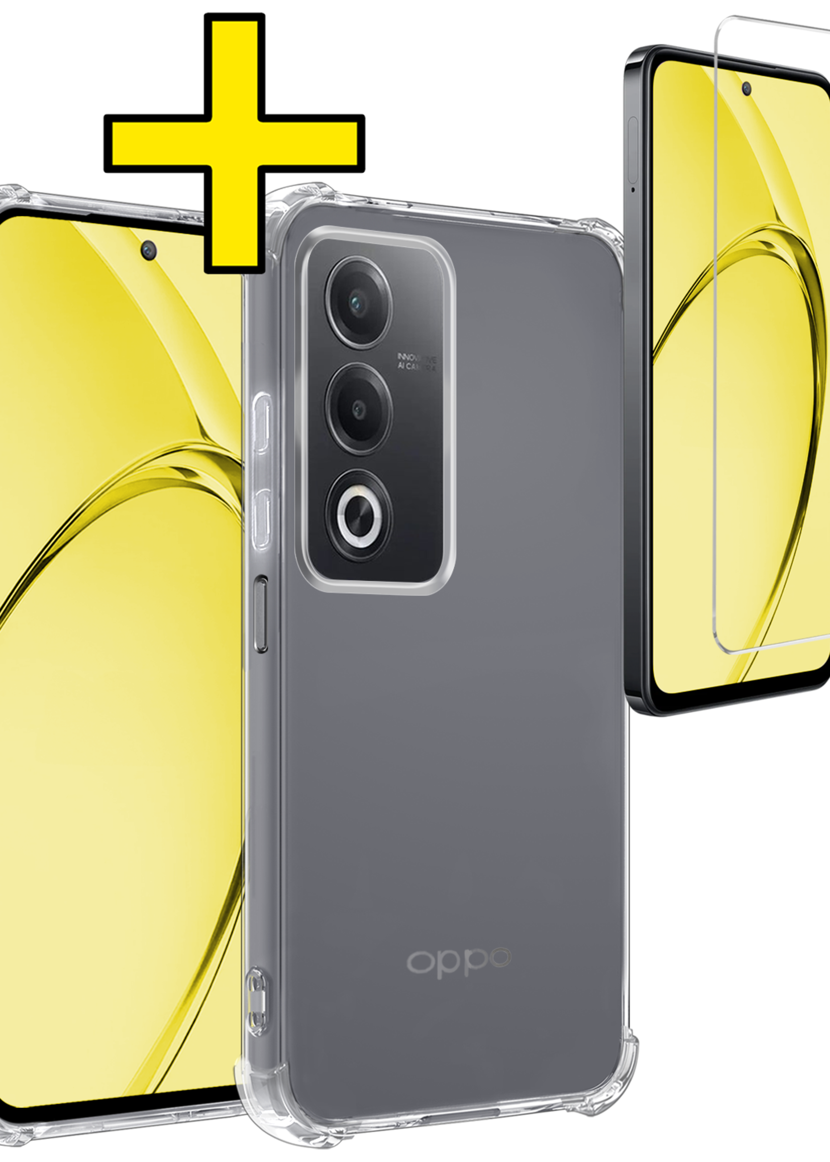 LUQ LUQ OPPO A80 Hoesje Shockproof Met Screenprotector