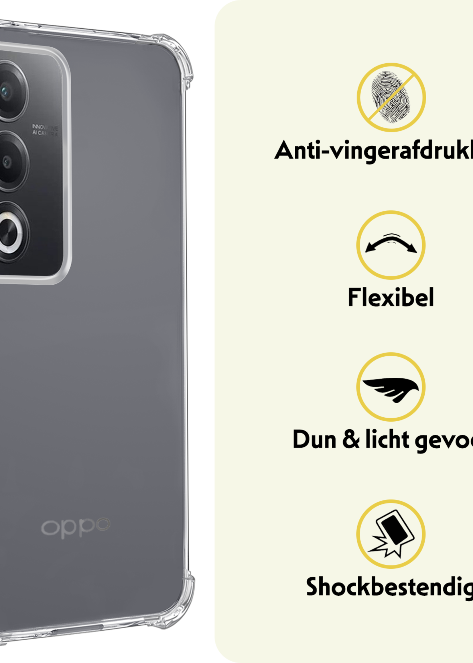 LUQ LUQ OPPO A80 Hoesje Shockproof - Transparant