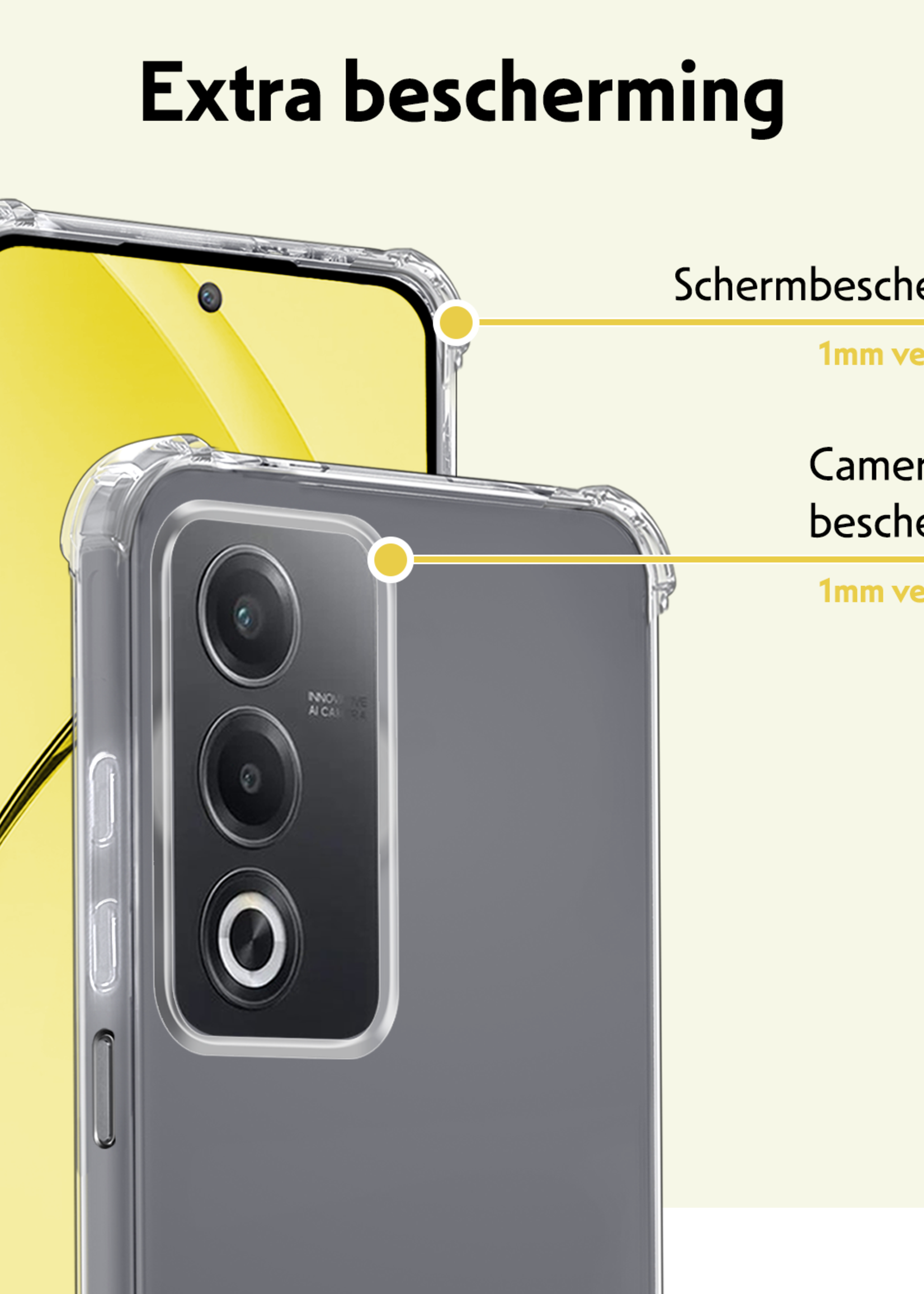 LUQ LUQ OPPO A80 Hoesje Shockproof - Transparant