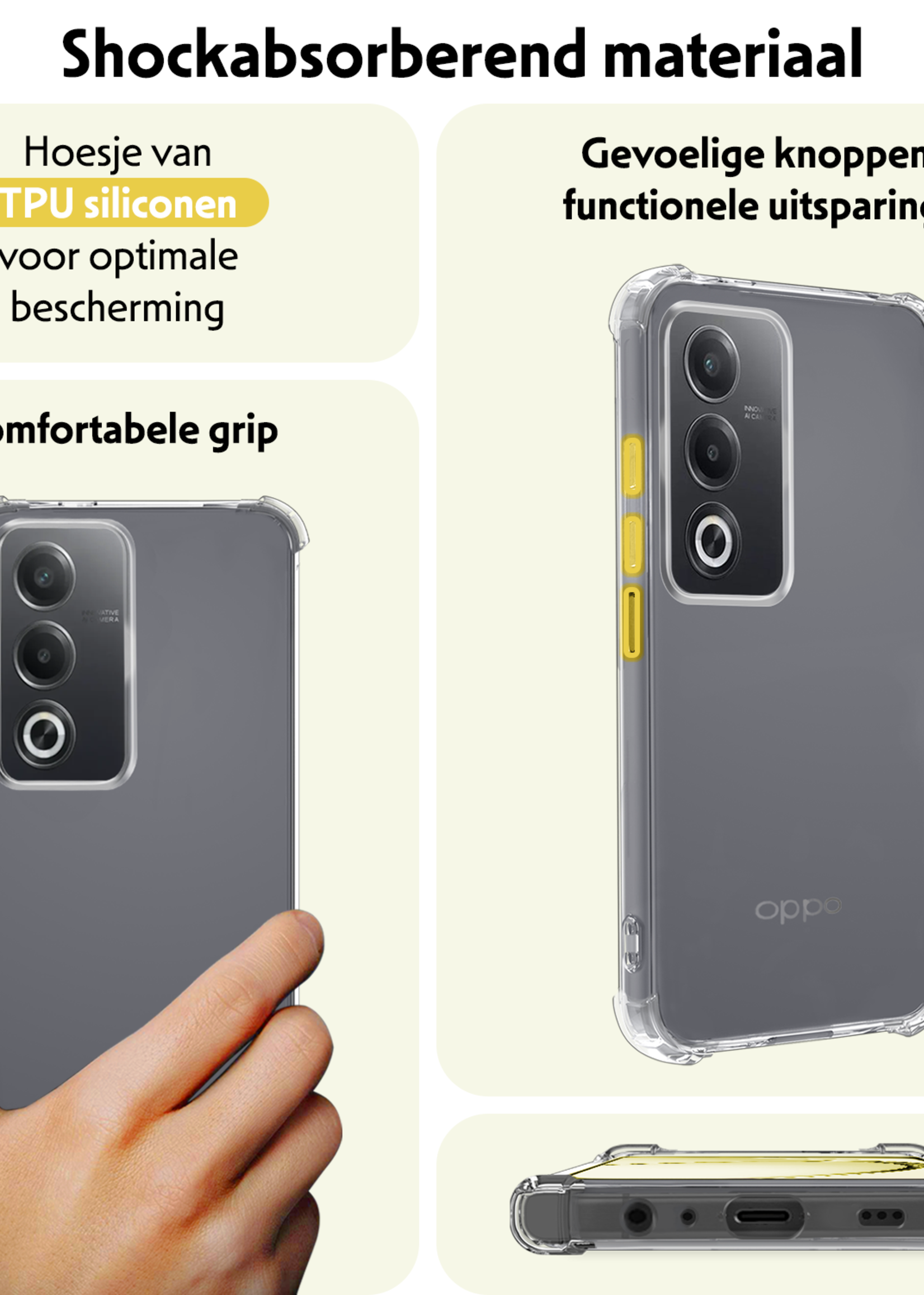 LUQ LUQ OPPO A80 Hoesje Shockproof - Transparant