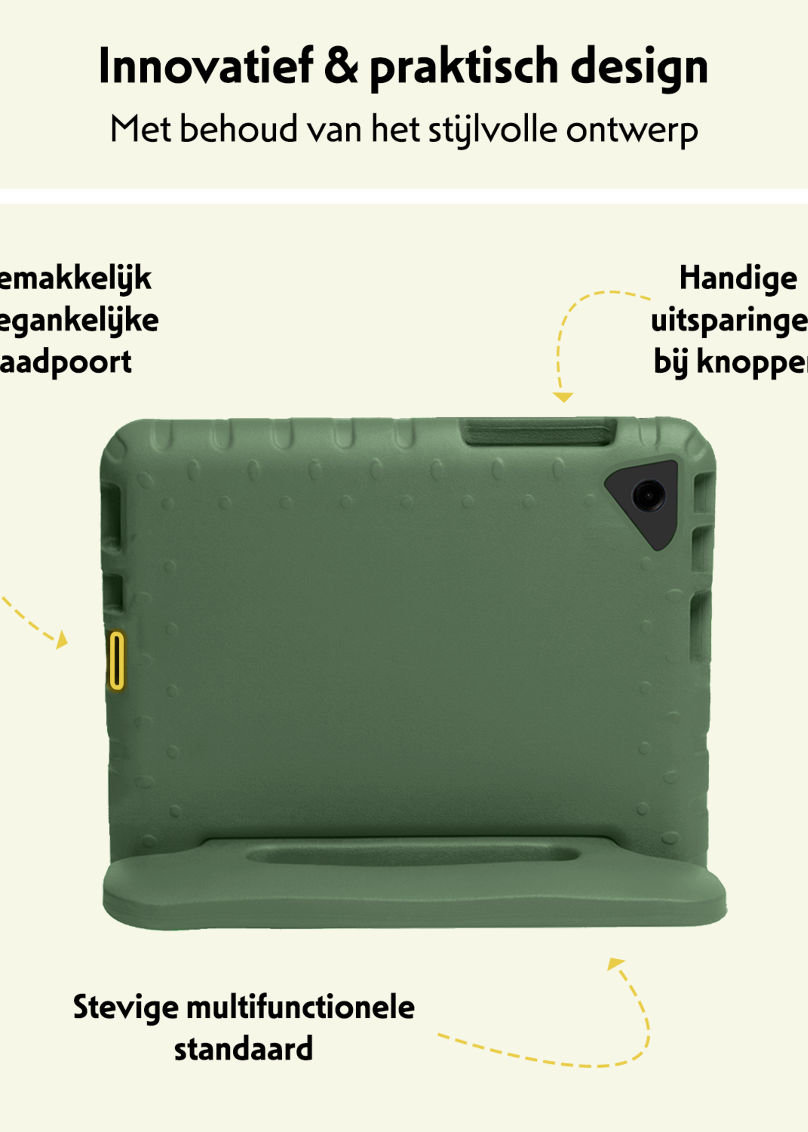 LUQ LUQ Samsung Galaxy Tab A9 Plus Kinderhoes - Donkergroen