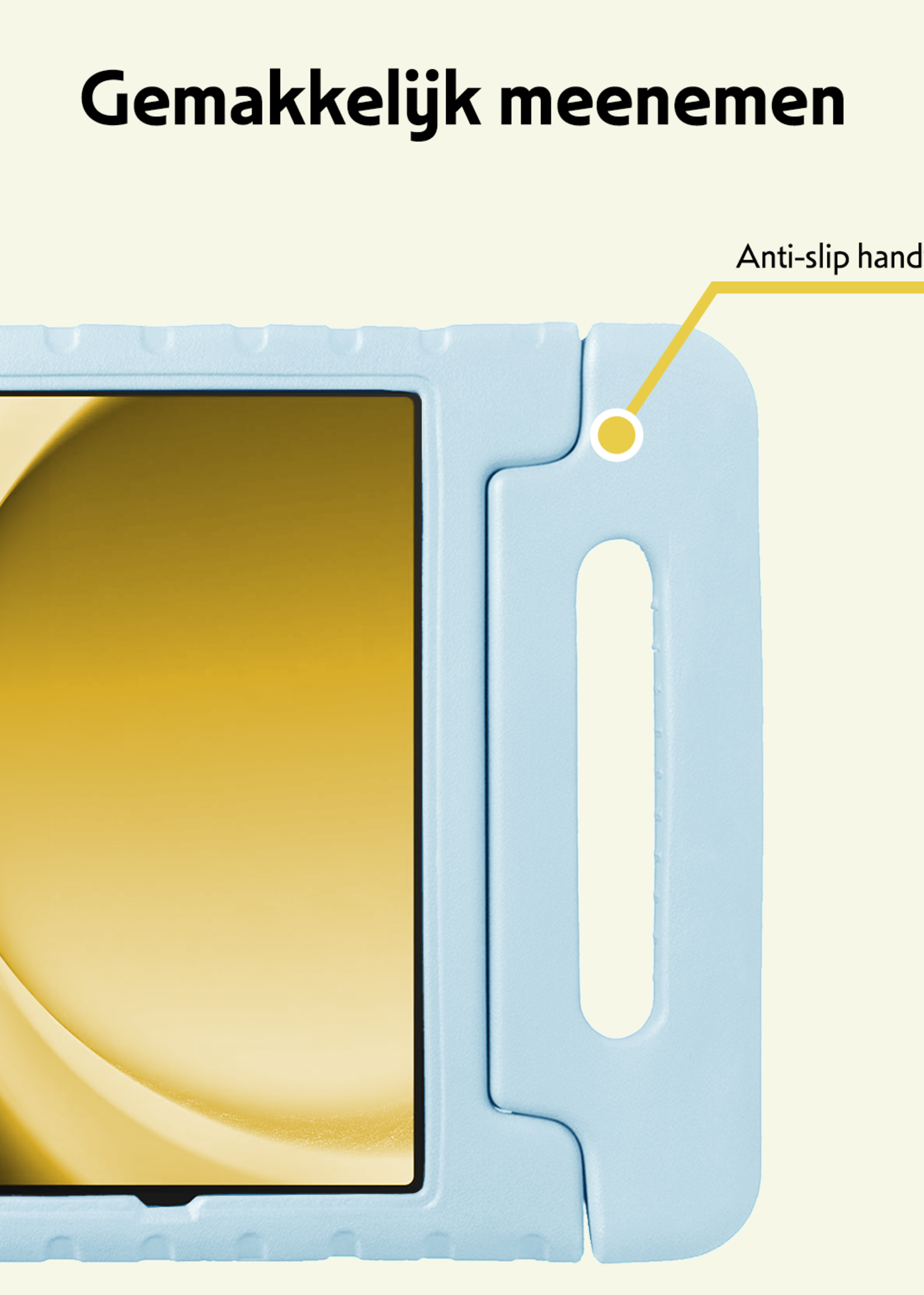 LUQ LUQ Samsung Galaxy Tab A9 Plus Kinderhoes Met Screenprotector - Sky