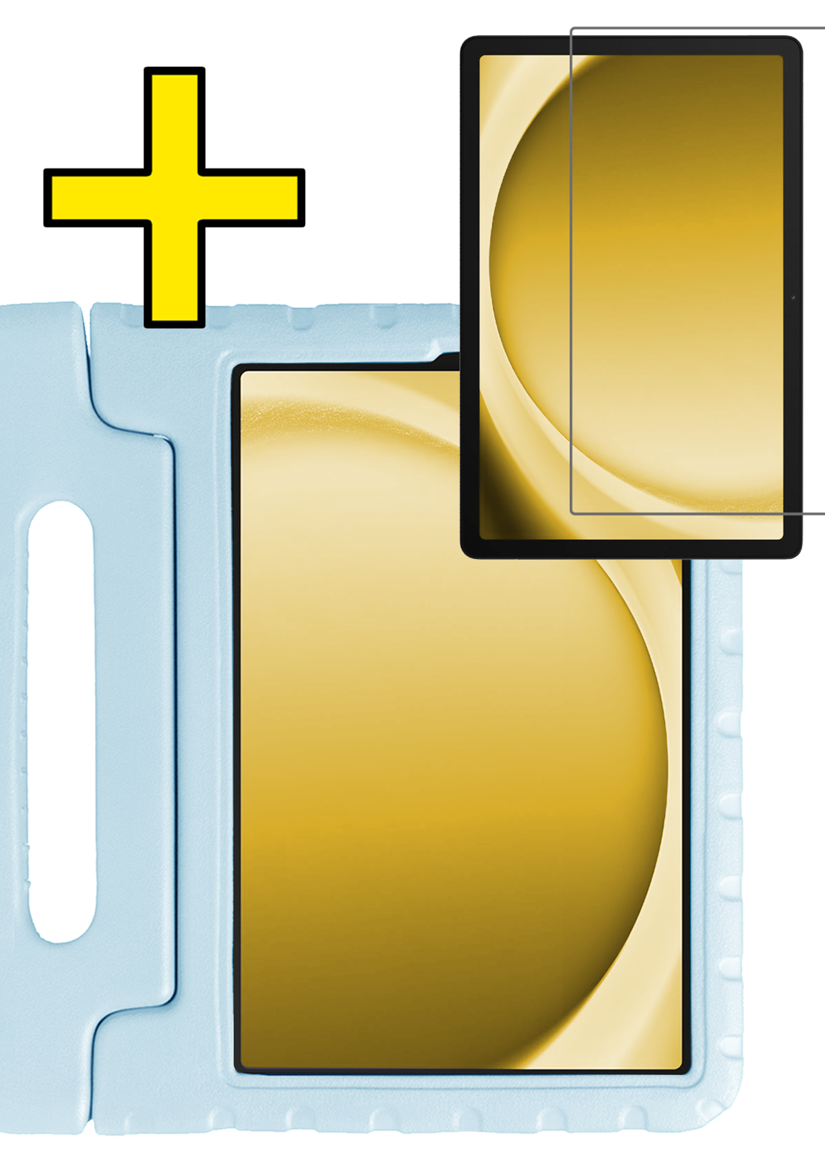 LUQ LUQ Samsung Galaxy Tab A9 Plus Kinderhoes Met Screenprotector - Sky