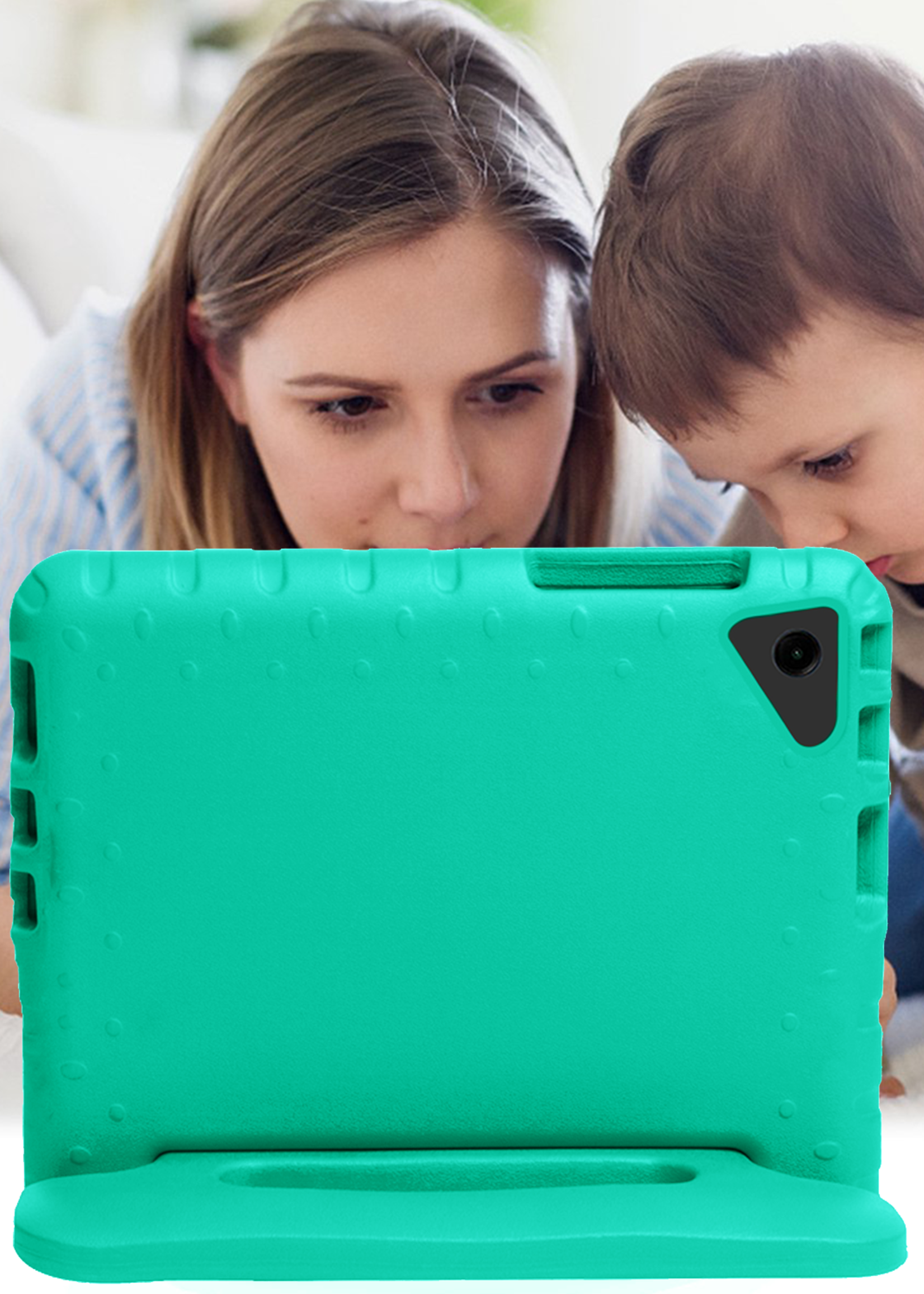 LUQ LUQ Samsung Galaxy Tab A9 Plus Kinderhoes Met Screenprotector - Turquoise