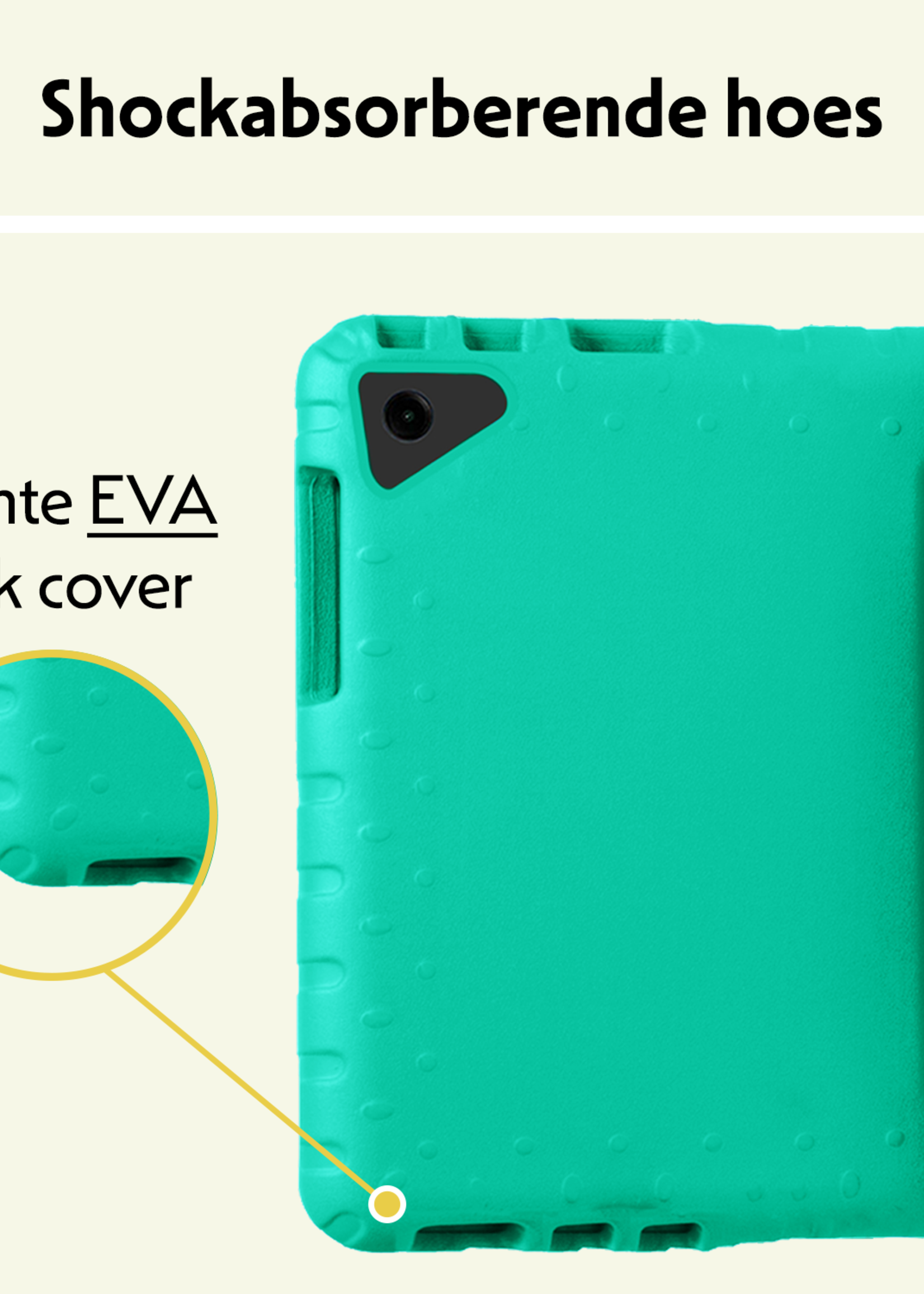 LUQ LUQ Samsung Galaxy Tab A9 Plus Kinderhoes Met Screenprotector - Turquoise