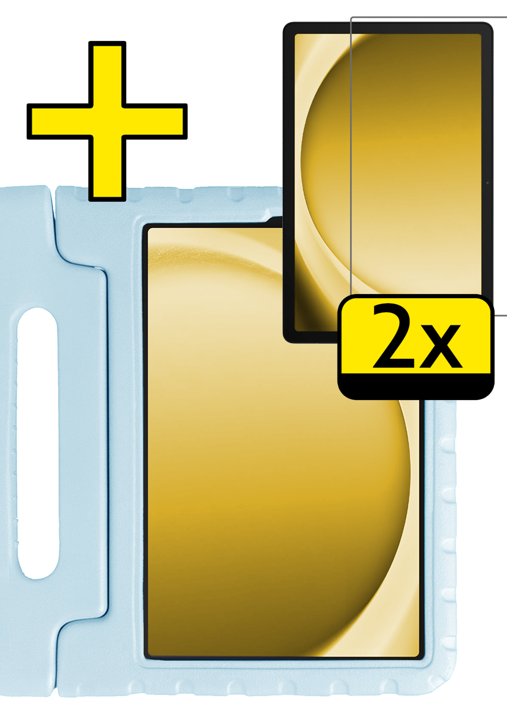 LUQ LUQ Samsung Galaxy Tab A9 Plus Kinderhoes Met 2x Screenprotector - Sky