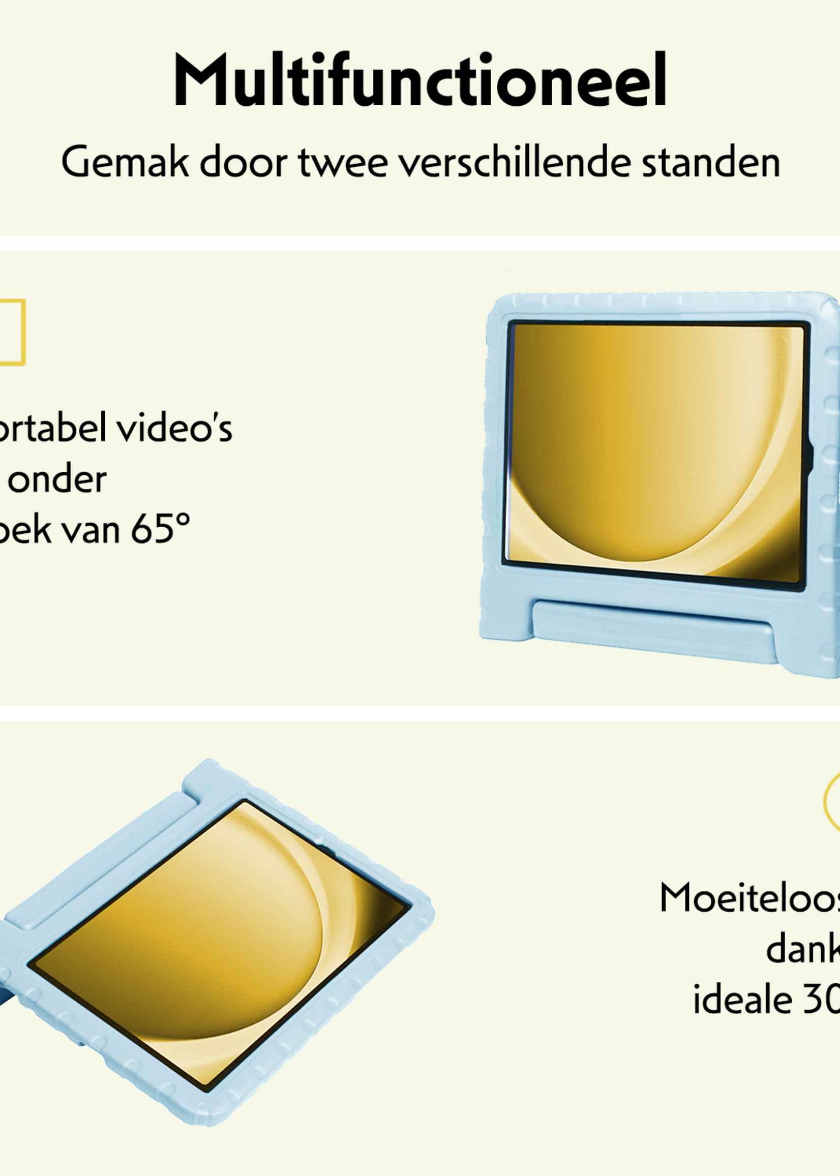 LUQ LUQ Samsung Galaxy Tab A9 Plus Kinderhoes Met 2x Screenprotector - Sky