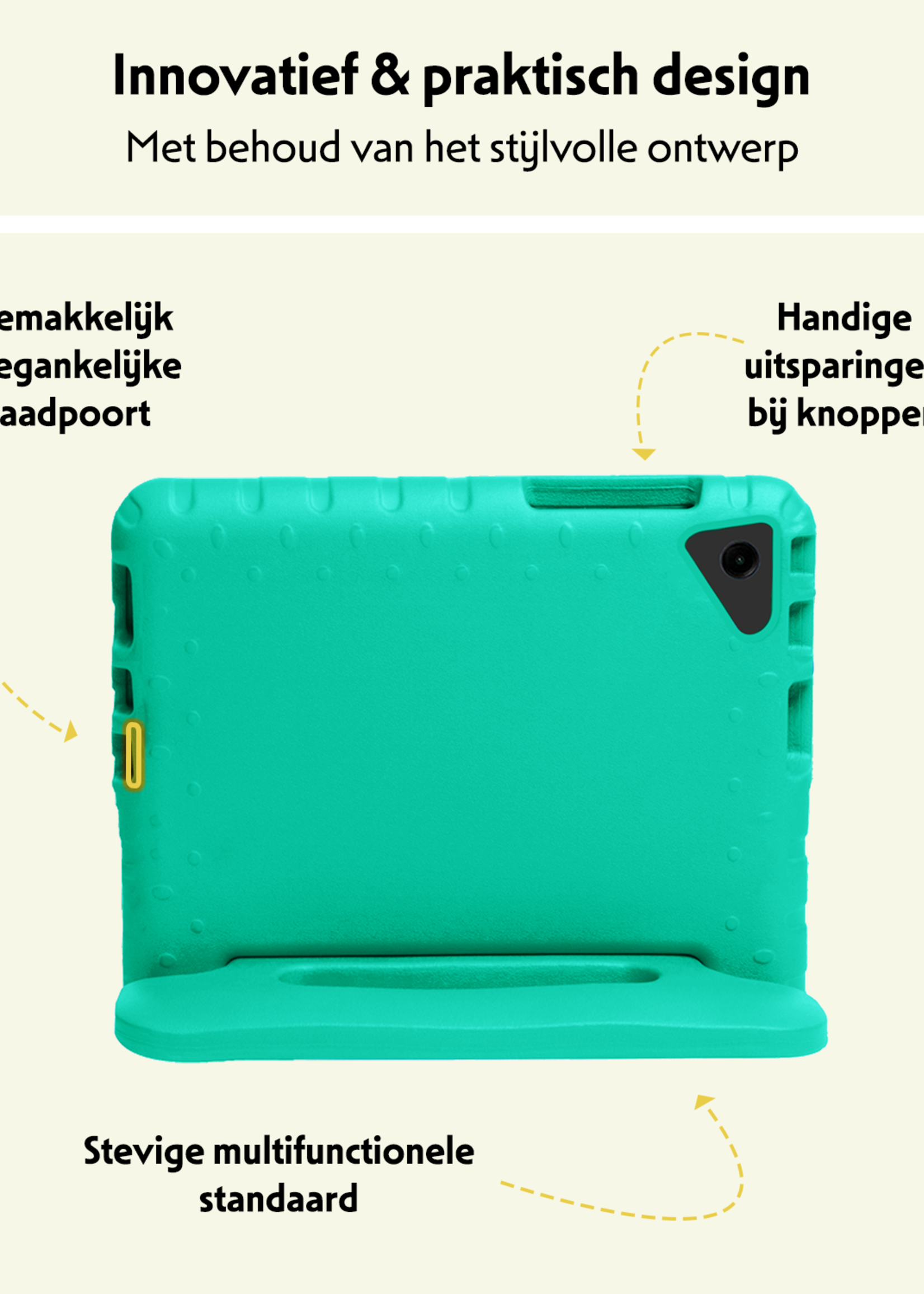 LUQ LUQ Samsung Galaxy Tab A9 Plus Kinderhoes Met 2x Screenprotector - Turquoise