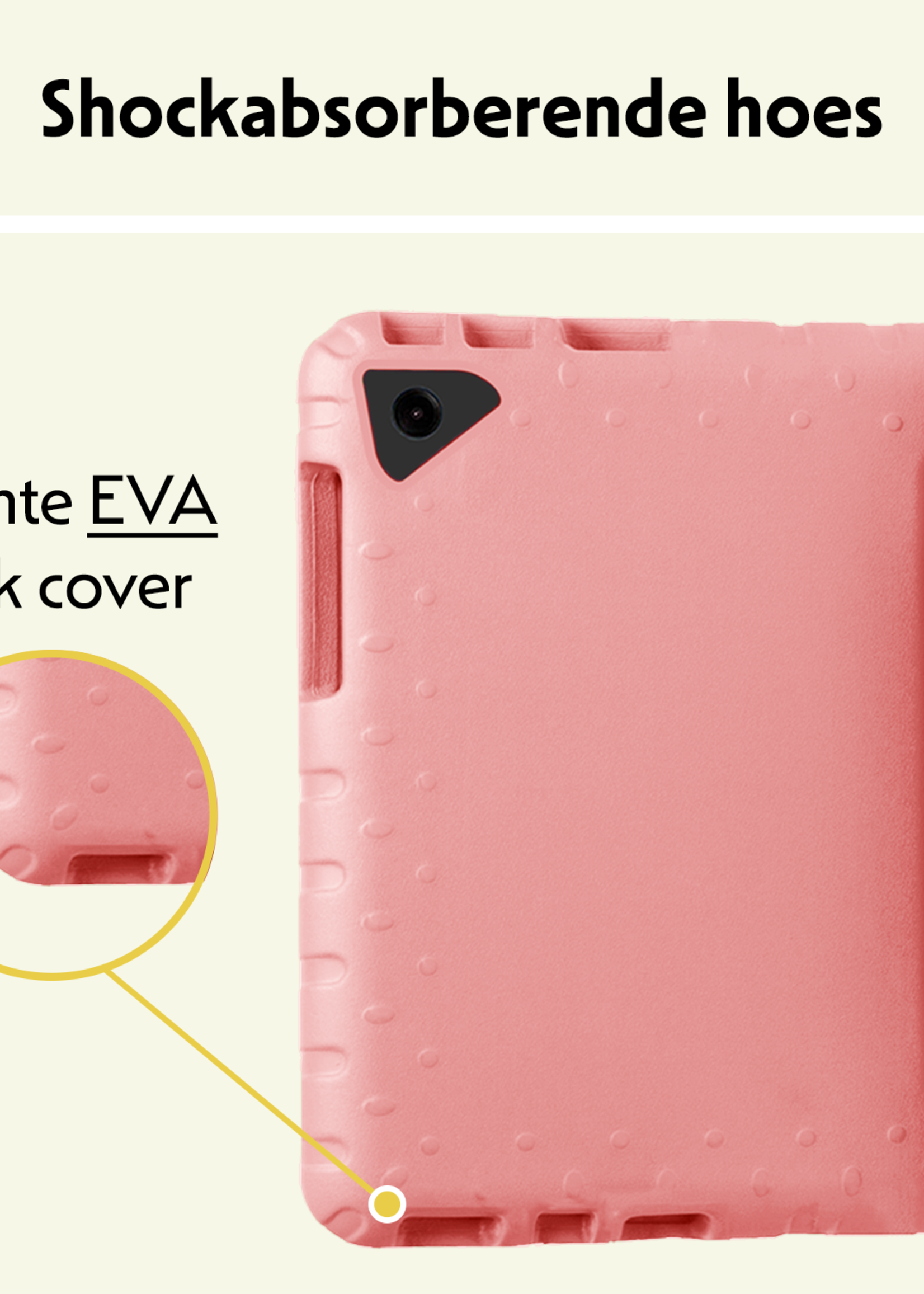 LUQ LUQ Samsung Galaxy Tab A9 Plus Kinderhoes Met 2x Screenprotector - Zalm