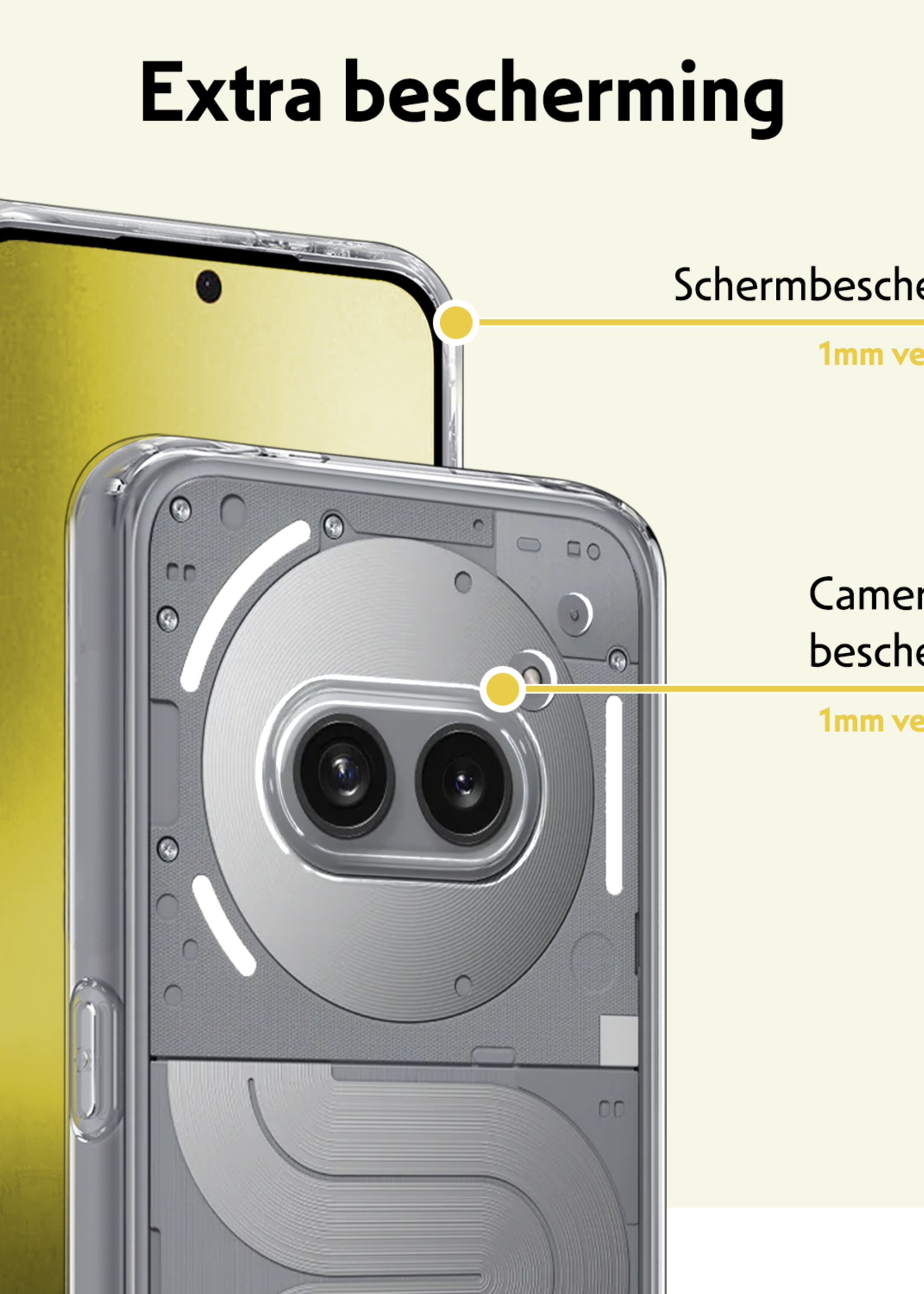 LUQ LUQ Nothing Phone (2a) Plus Hoesje Siliconen Met Screenprotector - Transparant