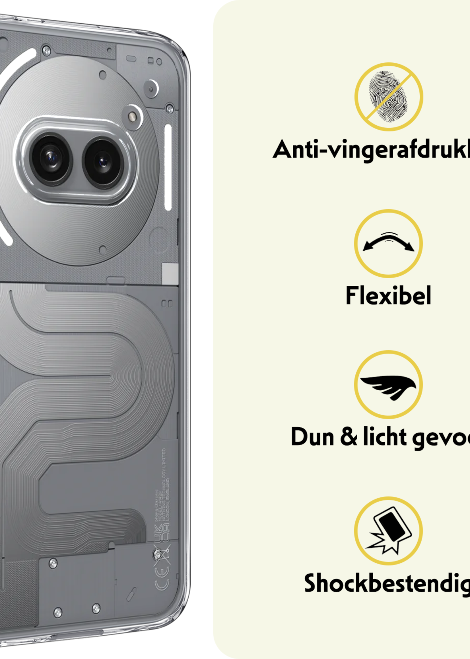 LUQ LUQ Nothing Phone (2a) Plus Hoesje Siliconen - Transparant