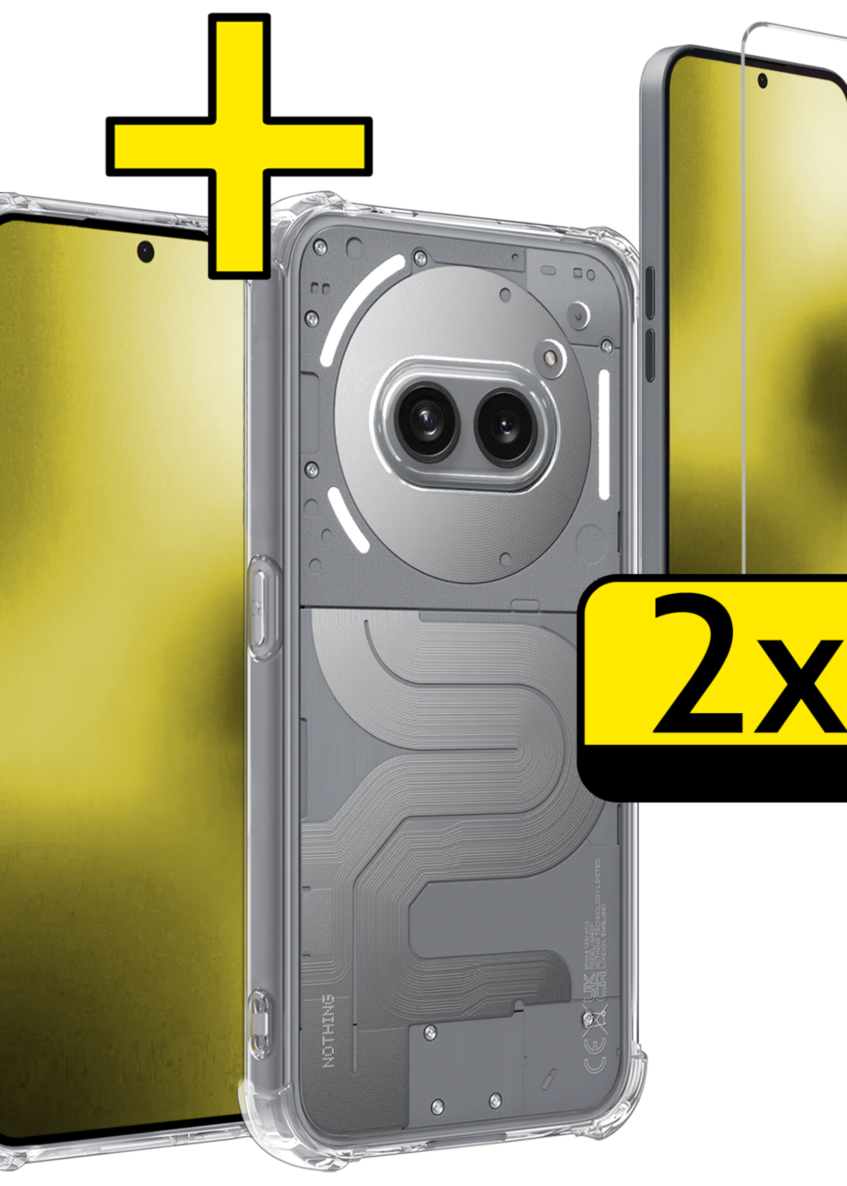 LUQ LUQ Nothing Phone (2a) Plus Hoesje Shockproof Met 2x Screenprotector